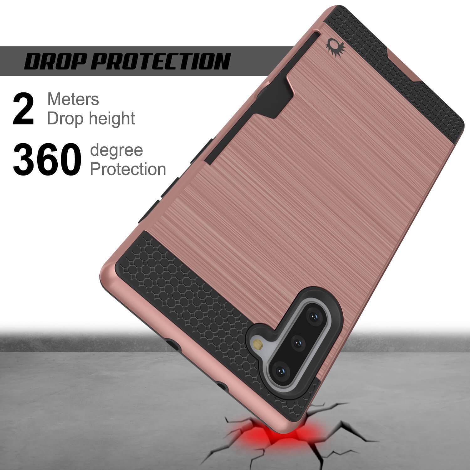Capa Galaxy Note 10, PUNKcase [Série SLOT] Ajuste Slim Samsung Note 10 [Ouro Rosa]