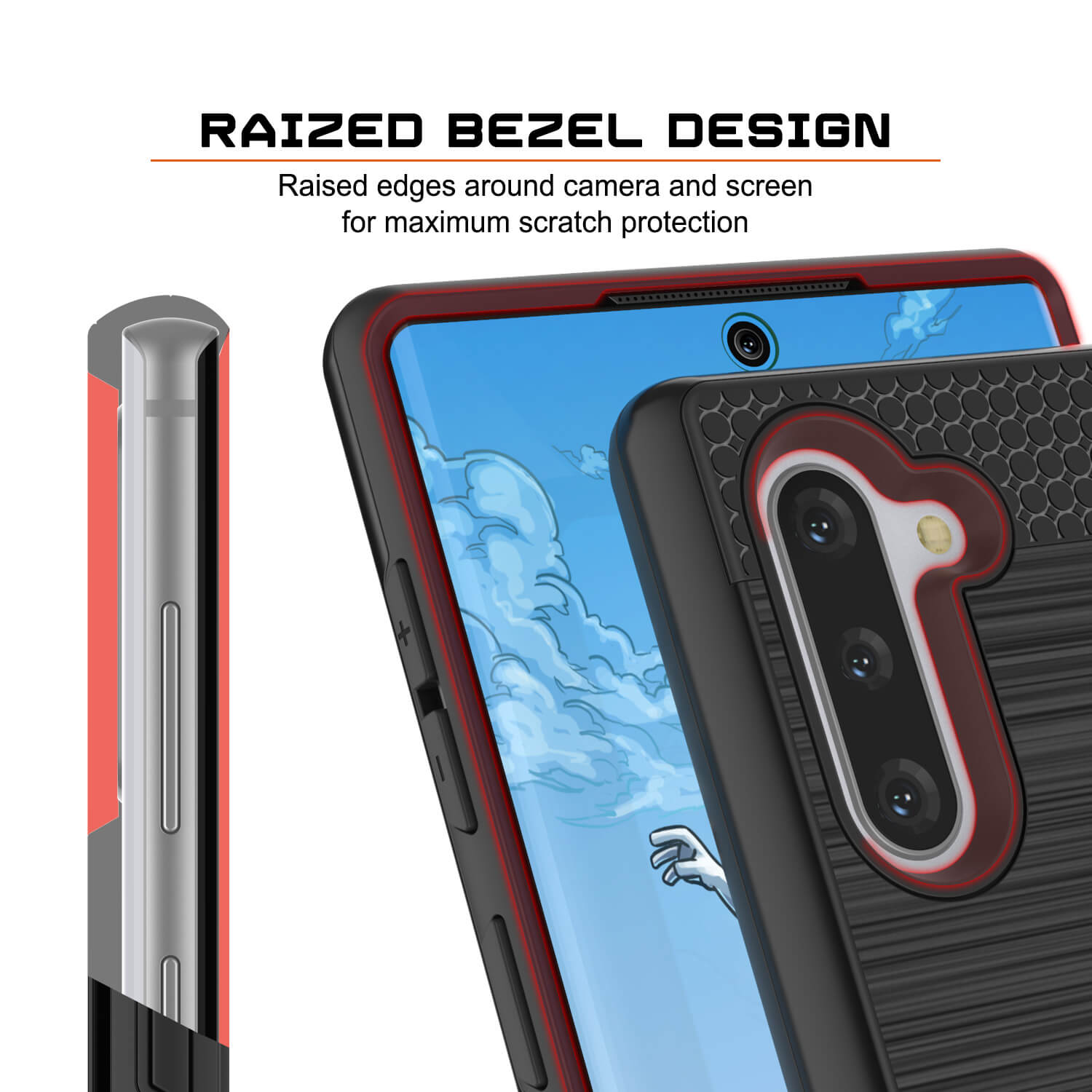 Capa Galaxy Note 10+ Plus, PUNKcase [Série SLOT] Ajuste Slim Samsung Note 10+ Plus [Preto]