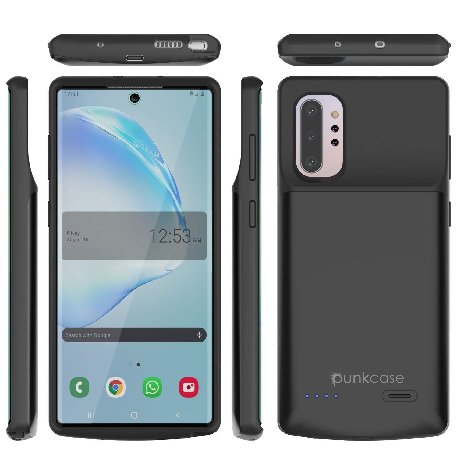 Carregador de Bateria Galaxy Note 10+ Plus 6000mAH com Porta USB e Capa Fina [Preto]