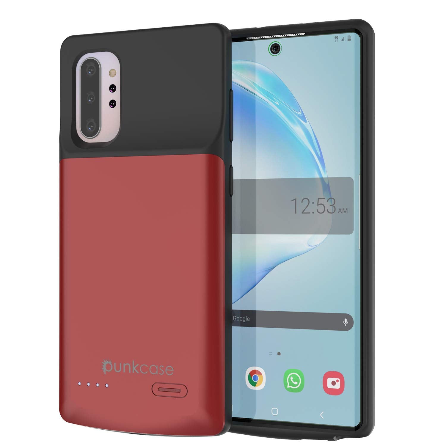 Carregador de bateria Galaxy Note 10+ Plus 6000mAh com porta USB e estojo fino [vermelho]