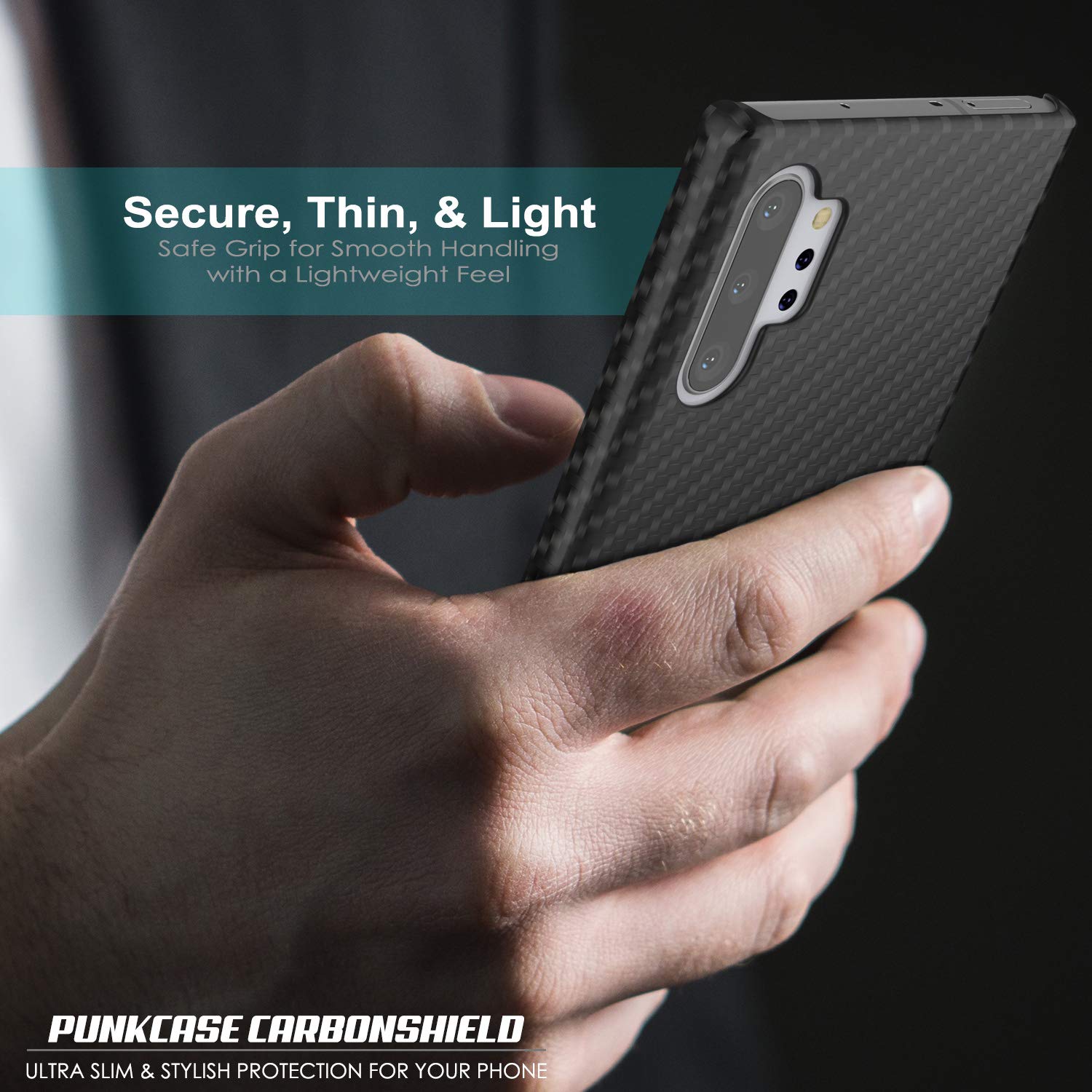 Capa Galaxy Note 10+ Plus, Punkcase CarbonShield, Capa Resistente e Ultra Fina