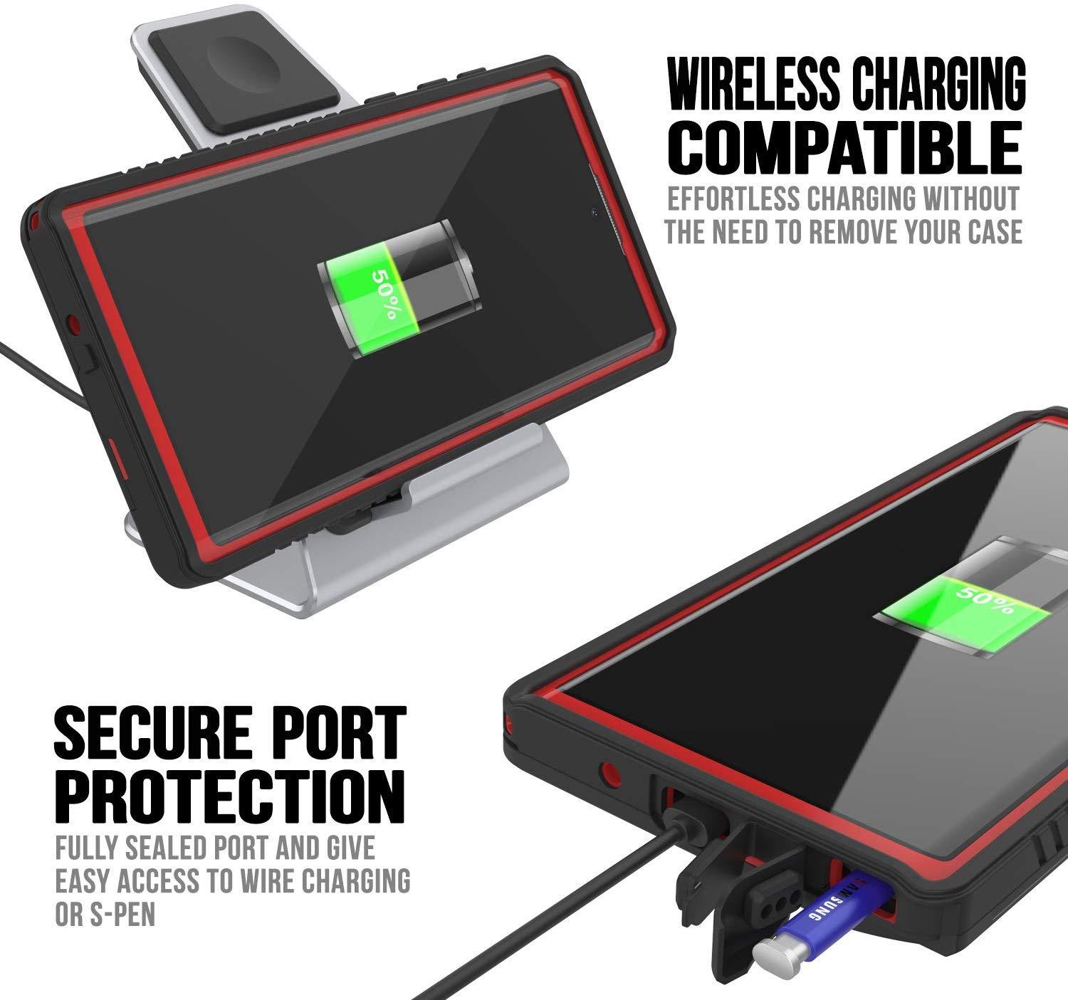 Capa Galaxy Note 10+ Plus, Punkcase [Série Extrema] Capa de Armadura com Protetor de Tela Integrado [Vermelho]
