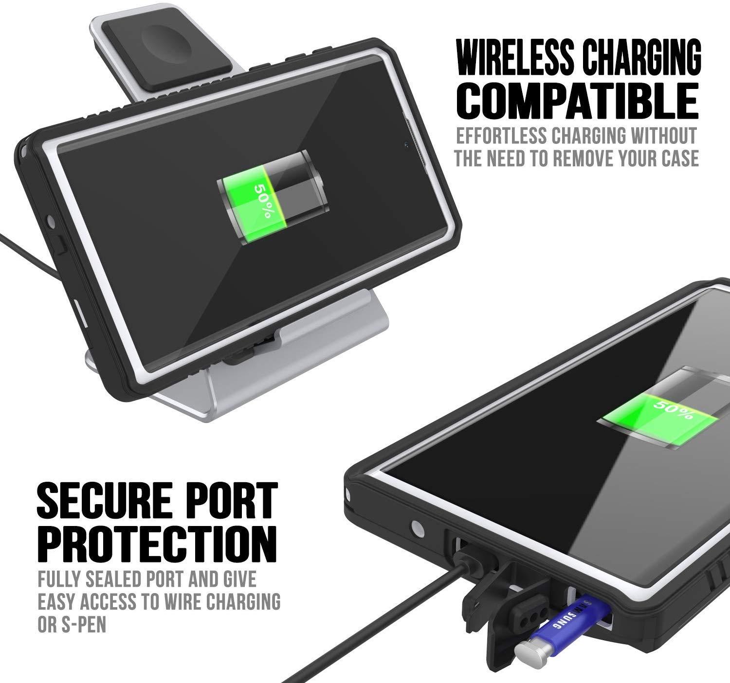 Capa Galaxy Note 10+ Plus, Punkcase [Série Extrema] Cobertura de Armadura com Protetor de Tela Integrado [Branco]