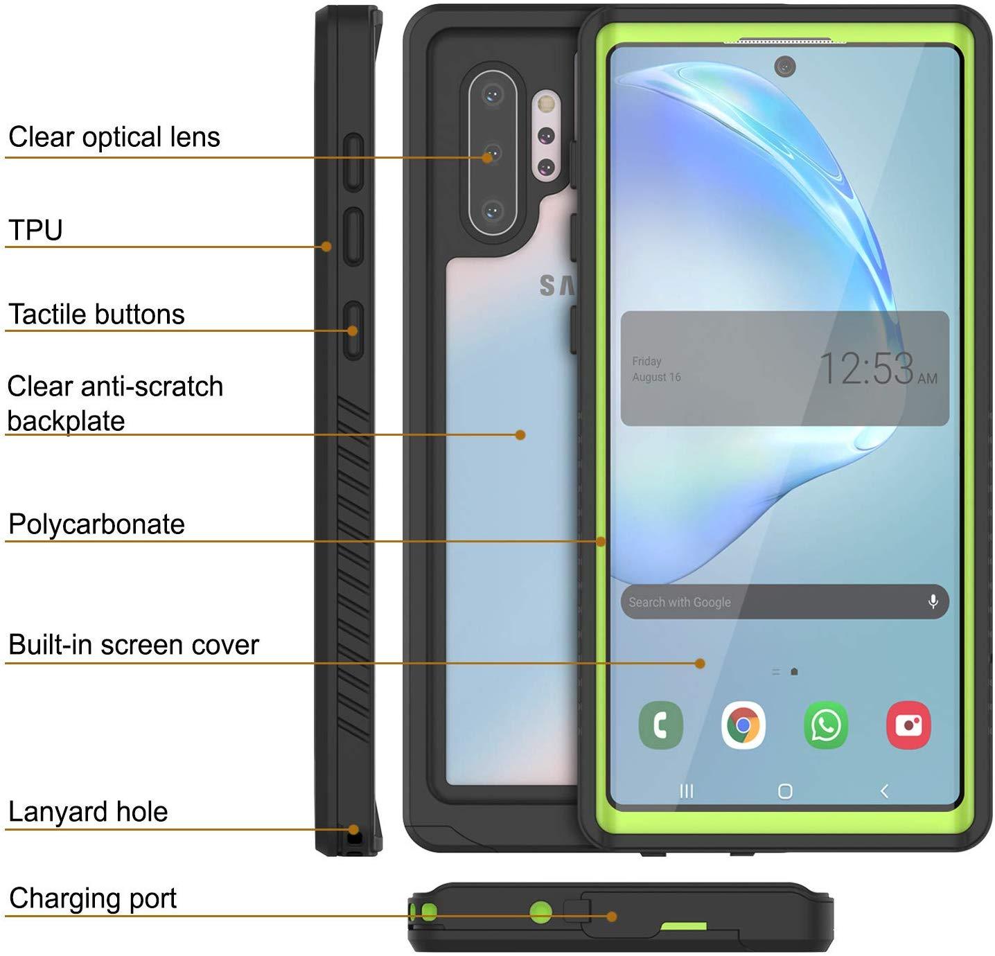 Capa Galaxy Note 10+ Plus, Punkcase [Série Extrema] Capa de Armadura com Protetor de Tela Integrado [Verde Claro]