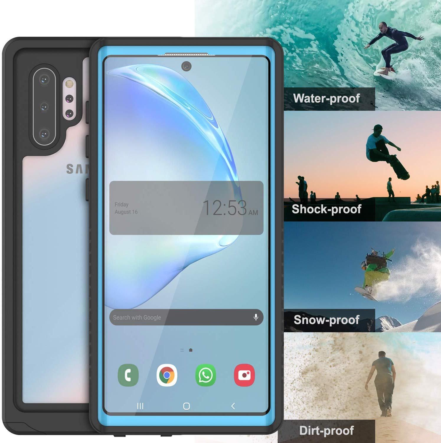 Capa Galaxy Note 10+ Plus, Punkcase [Série Extreme] Capa de Armadura com Protetor de Tela Integrado [Azul Claro]