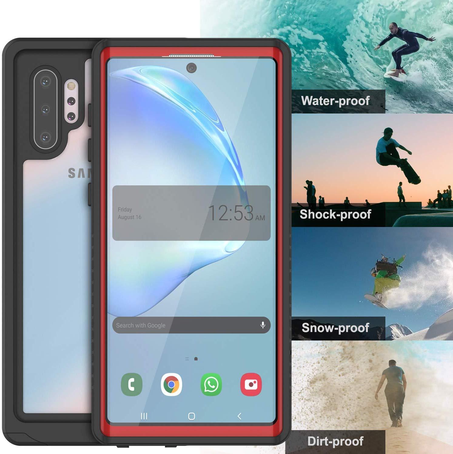 Capa Galaxy Note 10+ Plus, Punkcase [Série Extrema] Capa de Armadura com Protetor de Tela Integrado [Vermelho]