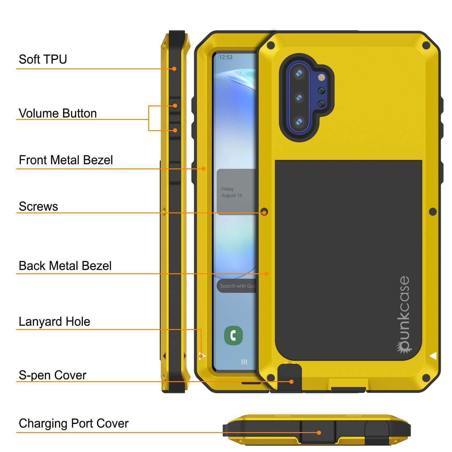Capa Galaxy Note 10+ Plus, Capa PUNKcase Metálica Neon à Prova de Choque Slim Metal Armor [Neon]