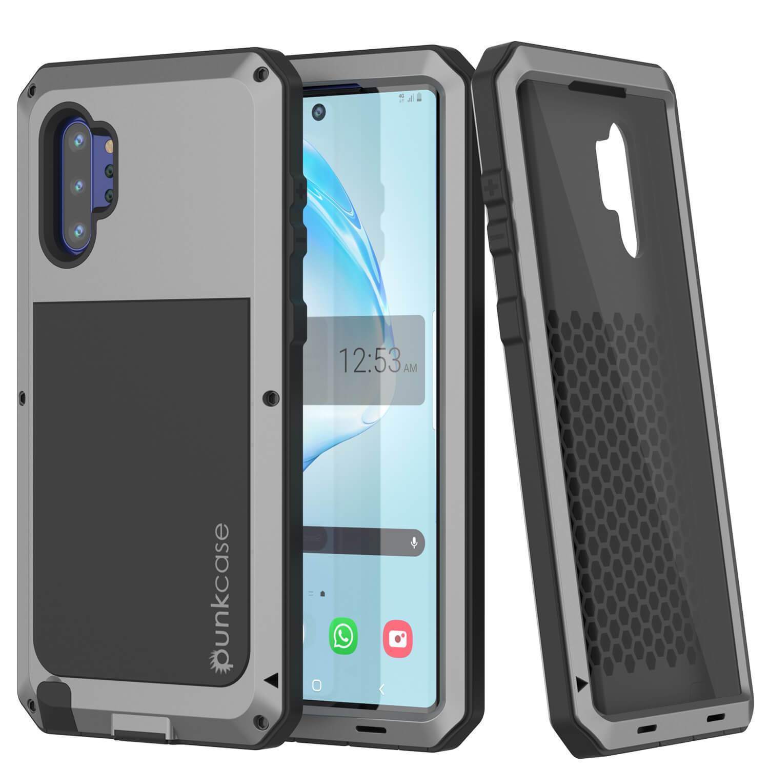 Capa Galaxy Note 10+ Plus, Capa PUNKcase Metálica Prateada à Prova de Choque Slim Metal Armor [Prateado]