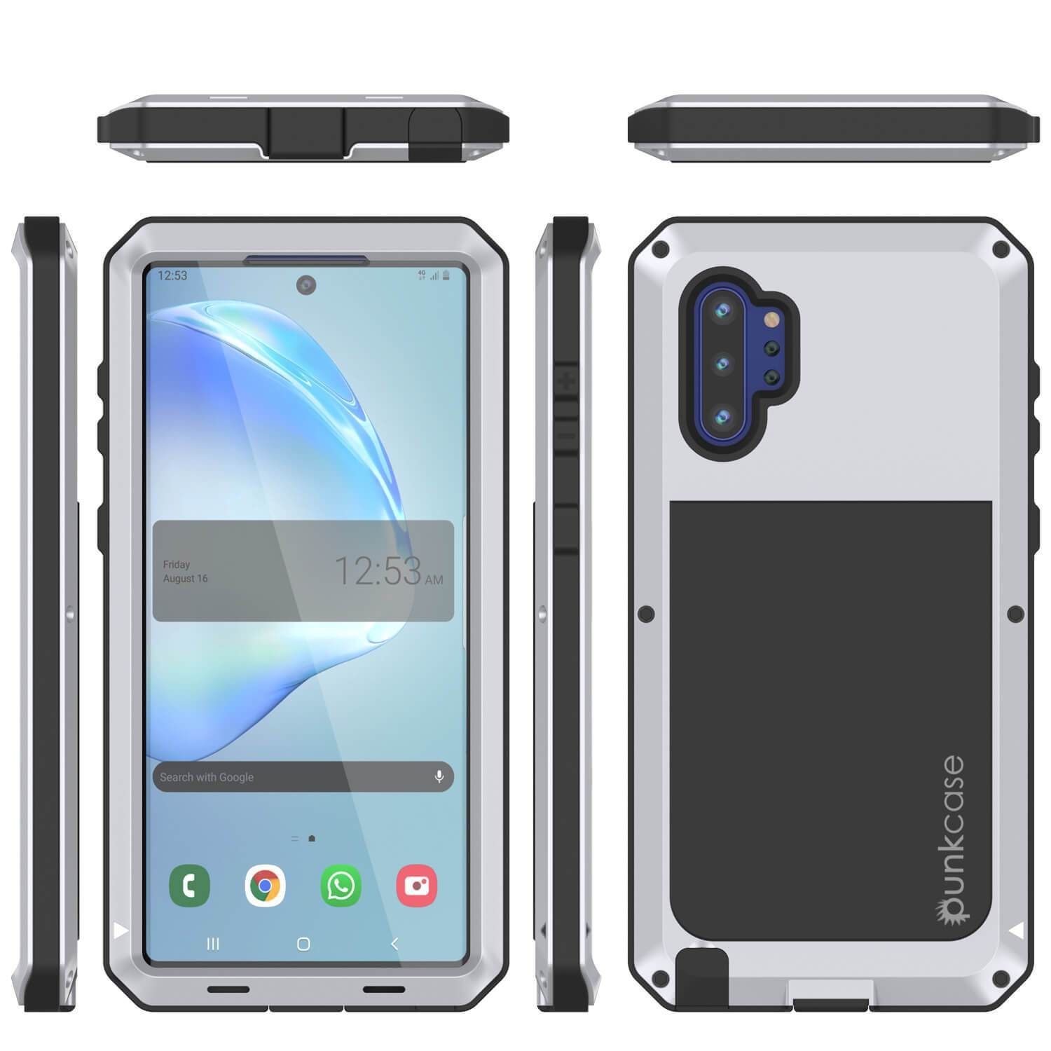 Capa Galaxy Note 10+ Plus, Capa Metálica Branca à Prova de Choque Slim Metal Armor PUNKcase [Branca]