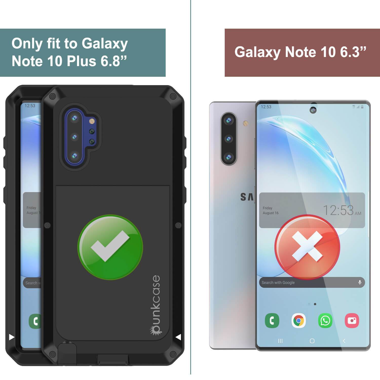 Capa Galaxy Note 10+ Plus, Capa Metálica Preta PUNKcase à Prova de Choque Slim Metal Armor [Preta]