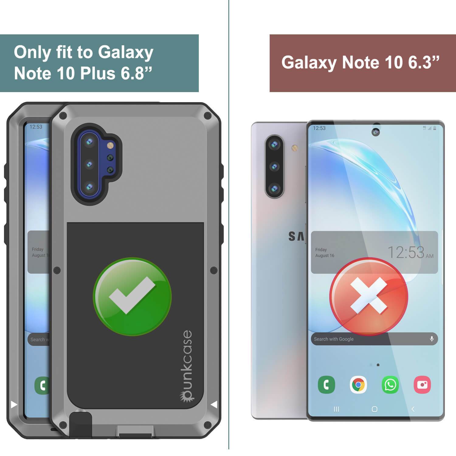 Capa Galaxy Note 10+ Plus, Capa PUNKcase Metálica Prateada à Prova de Choque Slim Metal Armor [Prateado]