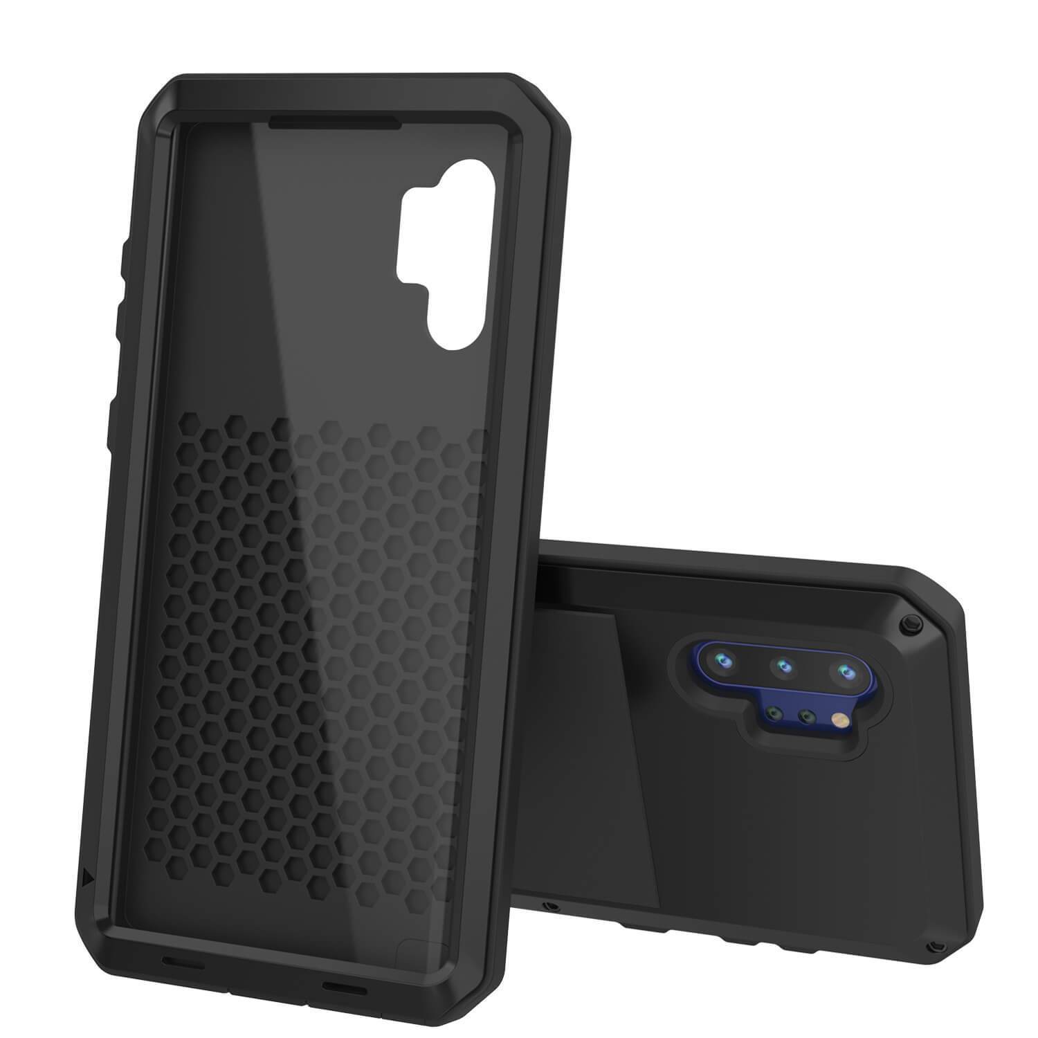 Capa Galaxy Note 10+ Plus, Capa Metálica Preta PUNKcase à Prova de Choque Slim Metal Armor [Preta]
