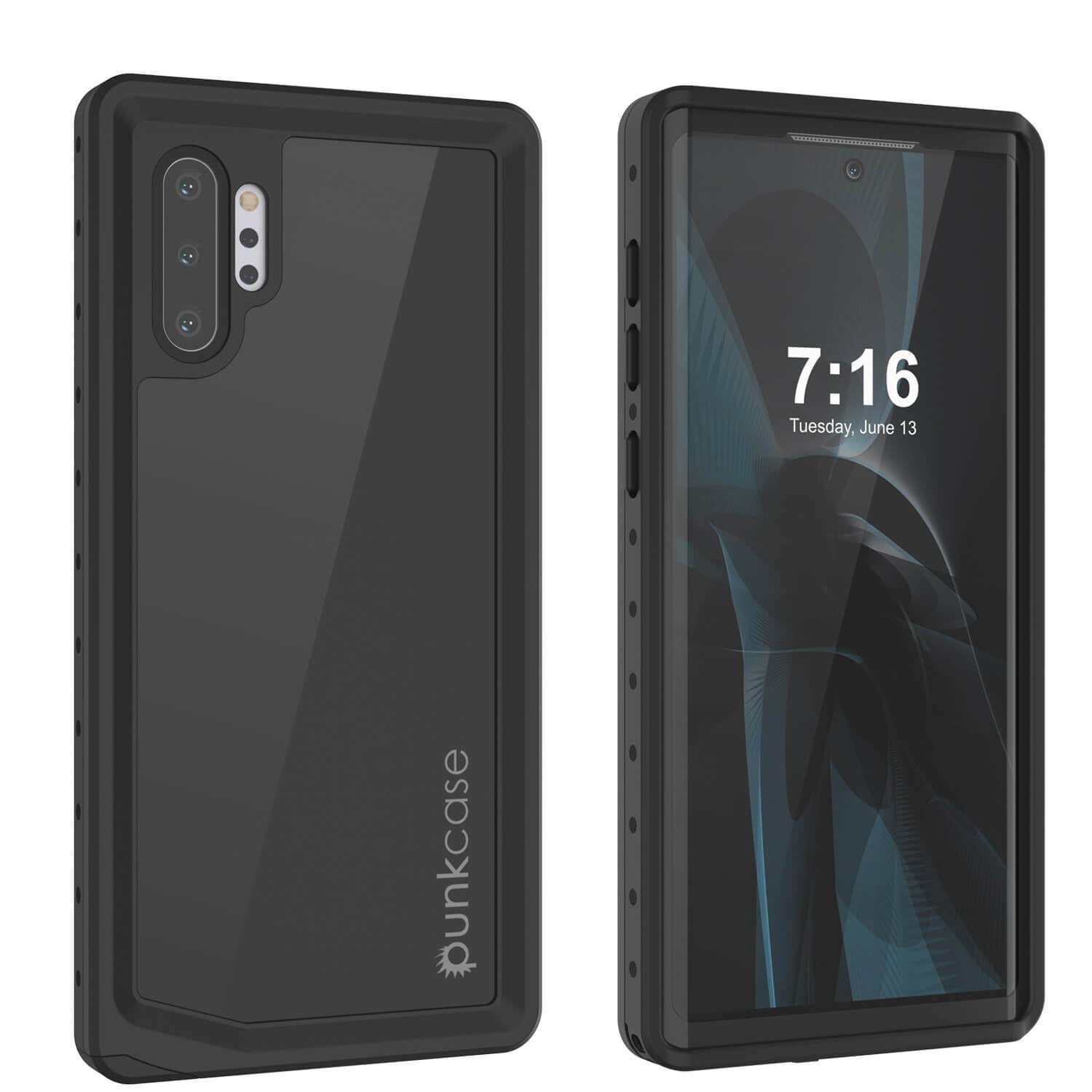 Capa à prova d'água Galaxy Note 10+ Plus, Capa fina Punkcase Studstar Black Thin Armor.