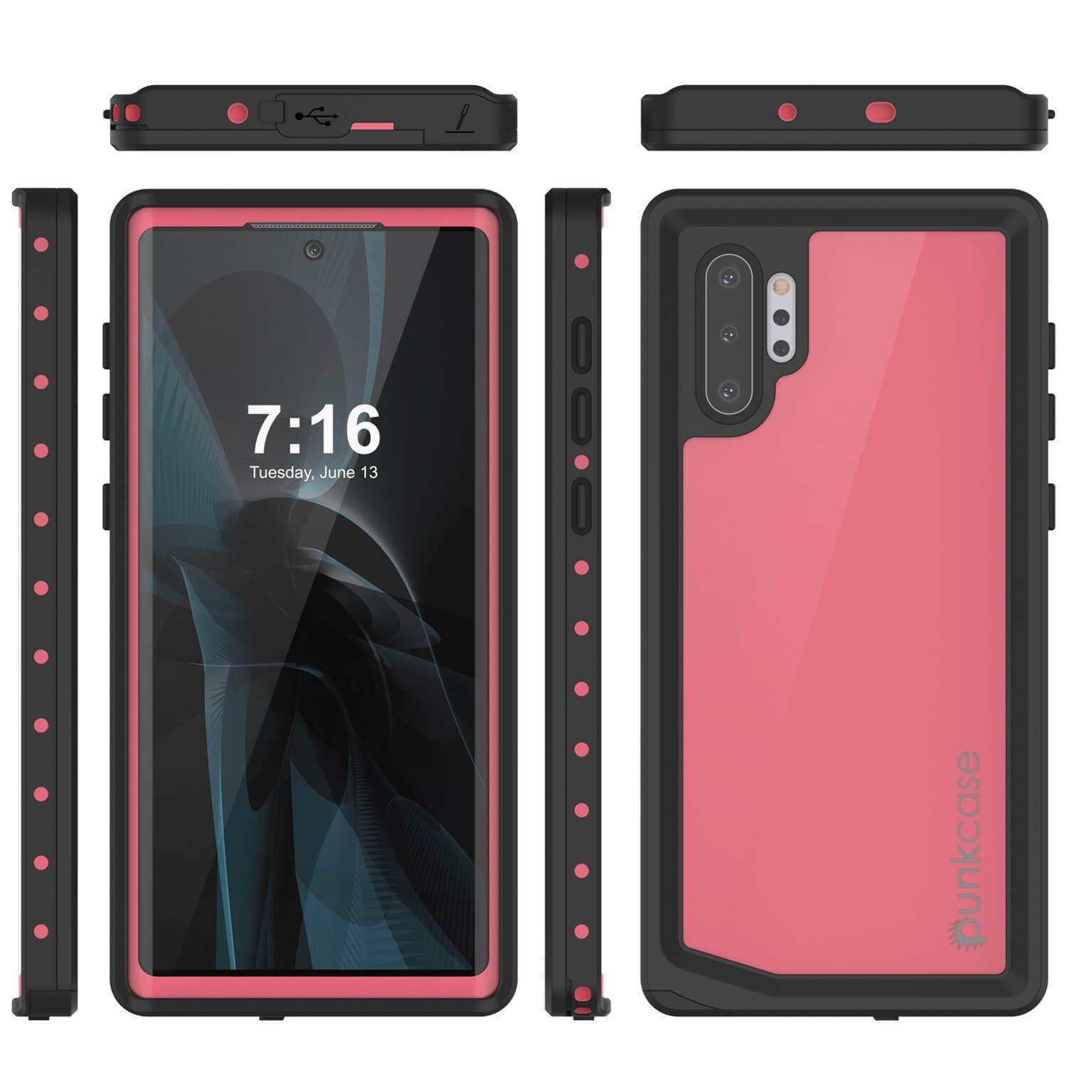 Capa à Prova d'Água Galaxy Note 10+ Plus, Punkcase Studstar Rosa Cobertura Fina de Armadura