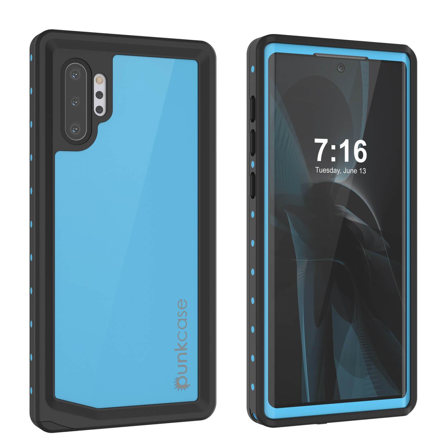 Capa à prova d'água para Galaxy Note 10+ Plus, Capinha fina Punkcase Studstar Light Blue Thin Armor