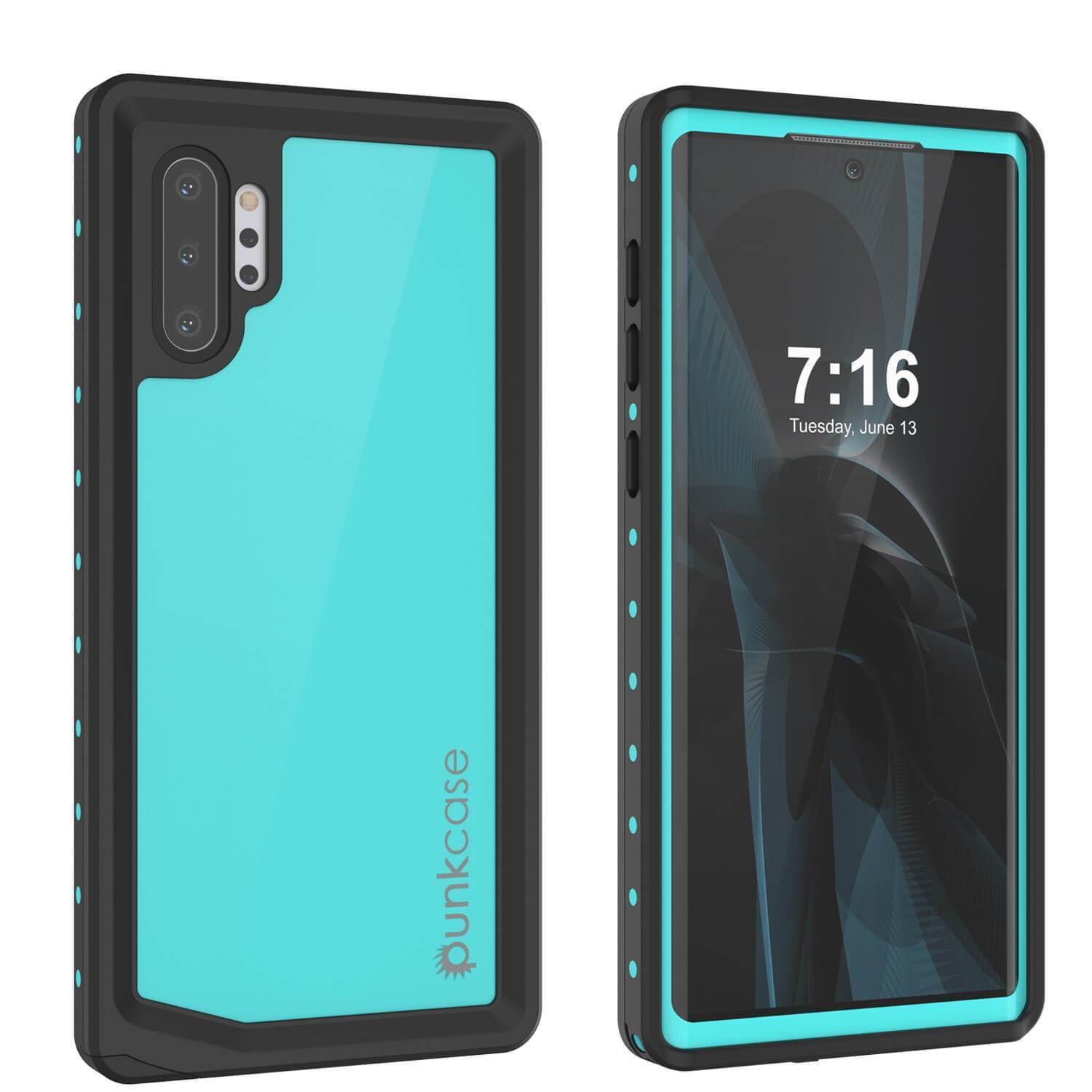 Capa à prova d'água para Galaxy Note 10+ Plus, Série Punkcase Studstar Teal Capa fina de armadura