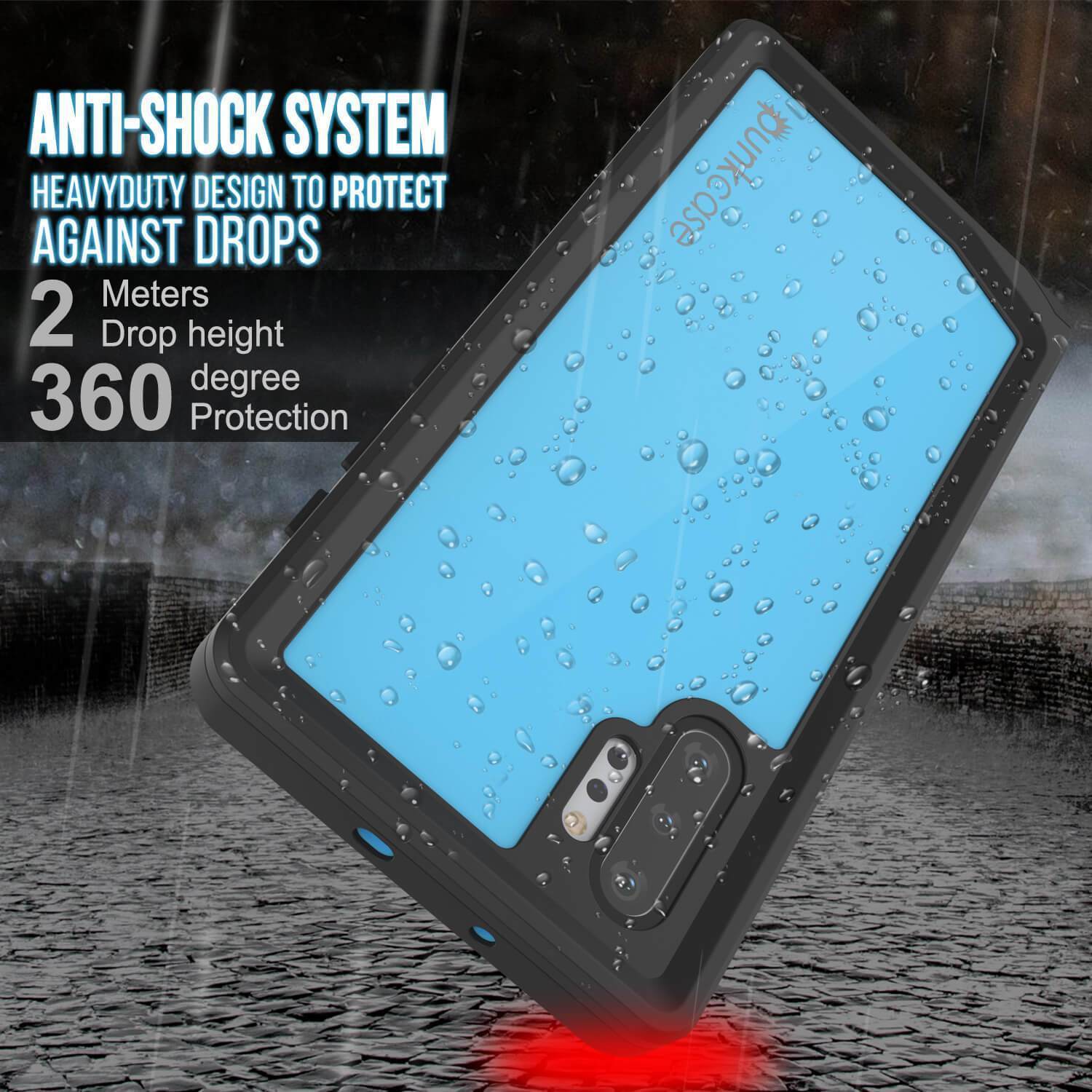 Capa à prova d'água para Galaxy Note 10+ Plus, Capinha fina Punkcase Studstar Light Blue Thin Armor