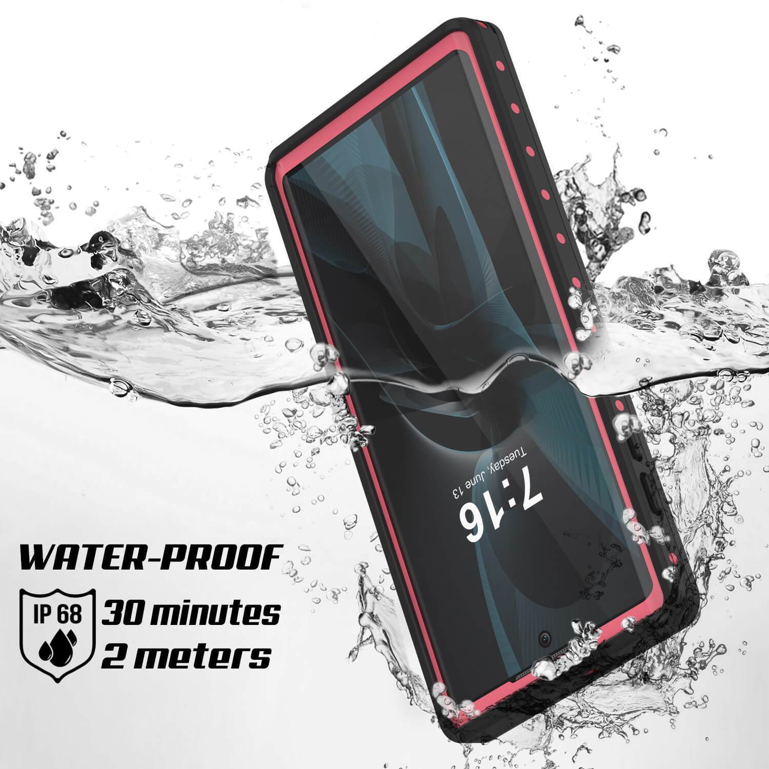 Capa à Prova d'Água Galaxy Note 10+ Plus, Punkcase Studstar Rosa Cobertura Fina de Armadura
