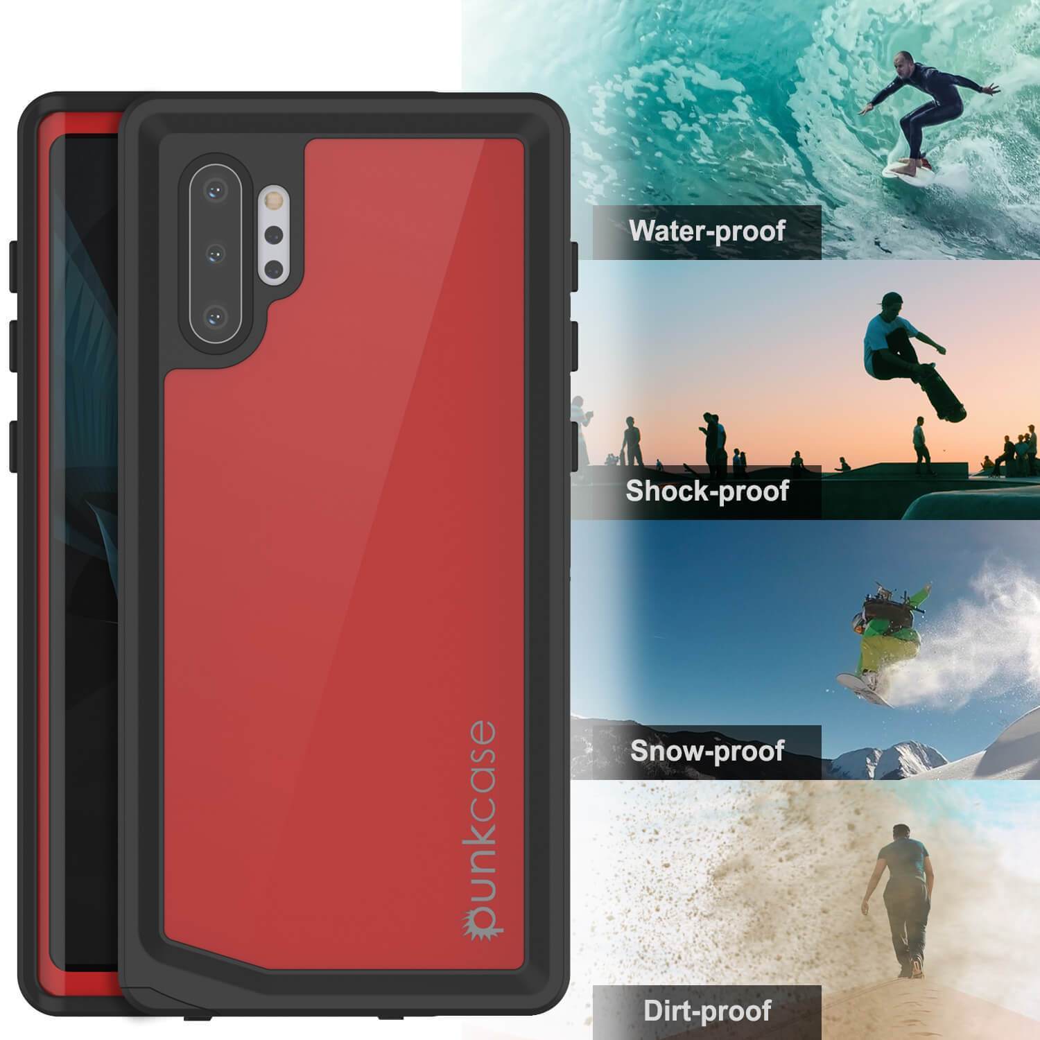 Capa à prova d'água Galaxy Note 10+ Plus, Série Vermelha Punkcase Studstar Thin Armor Cover