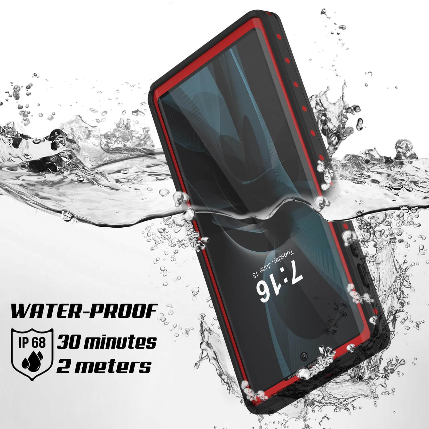Capa à prova d'água Galaxy Note 10+ Plus, Série Vermelha Punkcase Studstar Thin Armor Cover