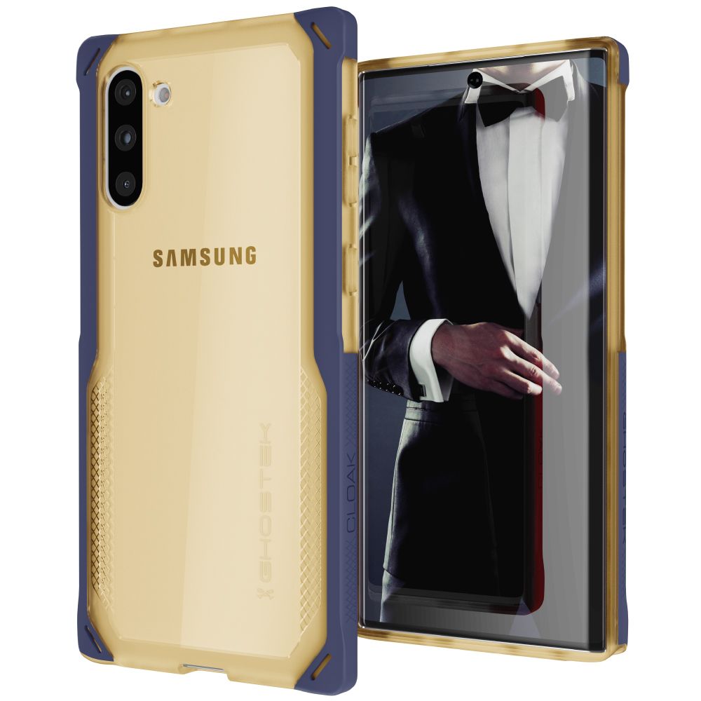 CLOAK 4 para Galaxy Note 10+ Plus Capa Híbrida à Prova de Choque [Azul-Dourado]