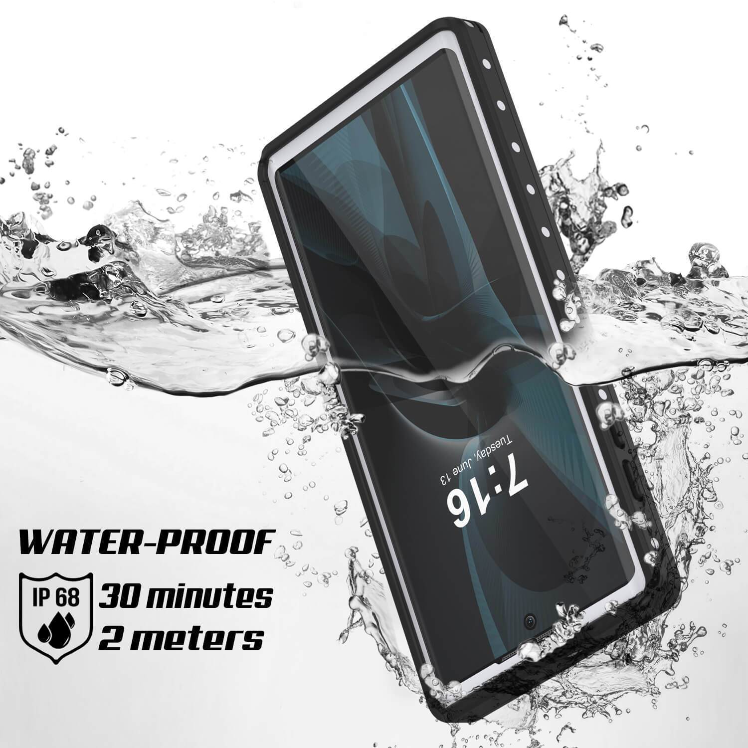 Capa à prova d'água Galaxy Note 10, Punkcase Studstar Branco Capa Fina de Armadura