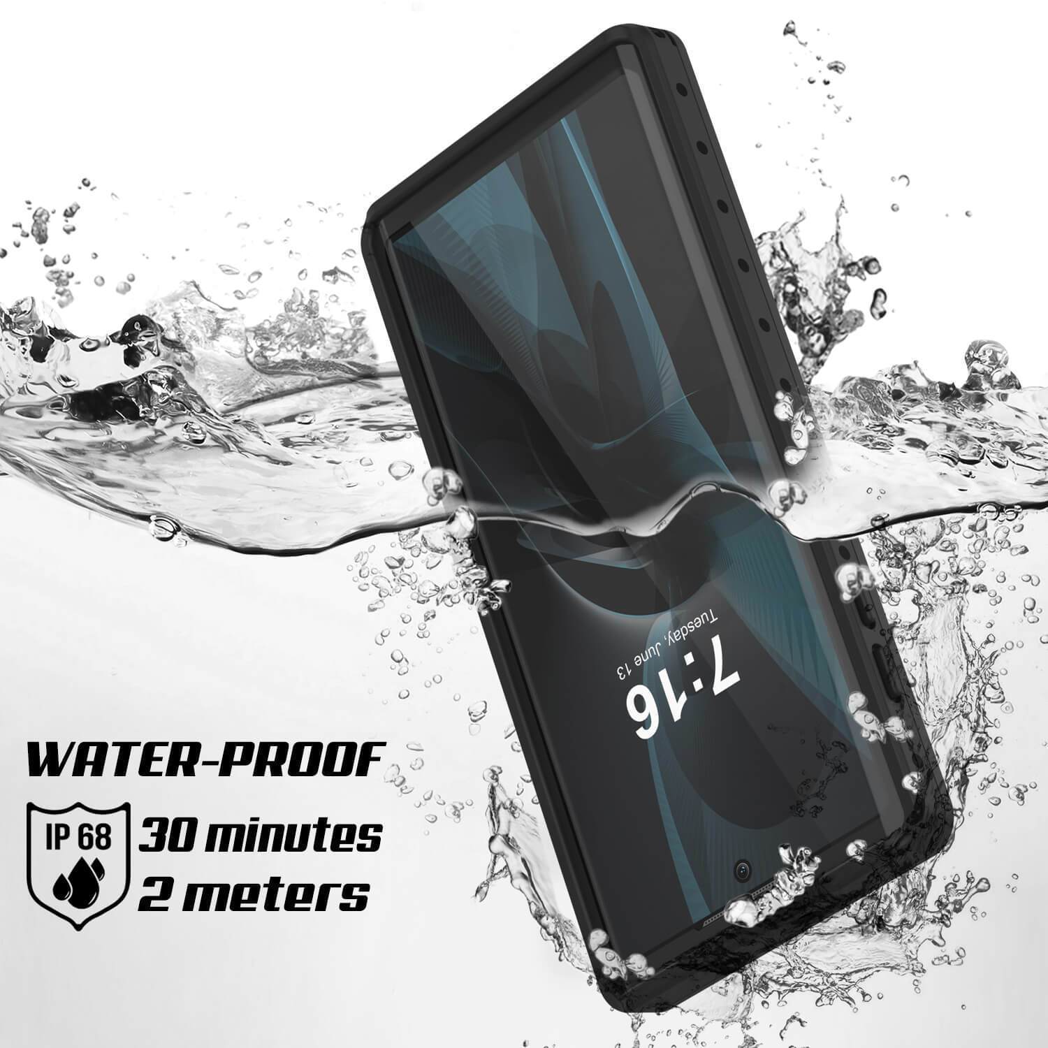 Capa à prova d'água para Galaxy Note 10, capa fina Punkcase Studstar Black Thin Armor