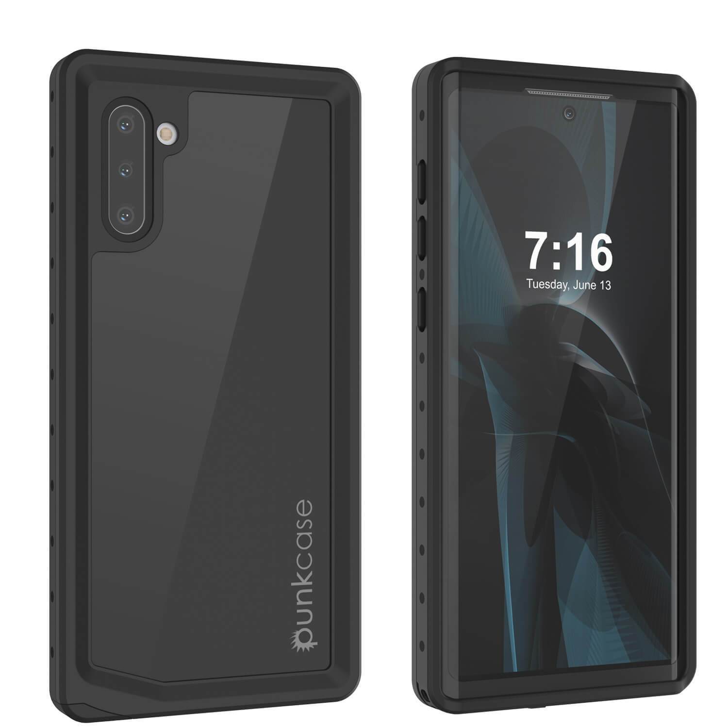 Capa à prova d'água para Galaxy Note 10, capa fina Punkcase Studstar Black Thin Armor