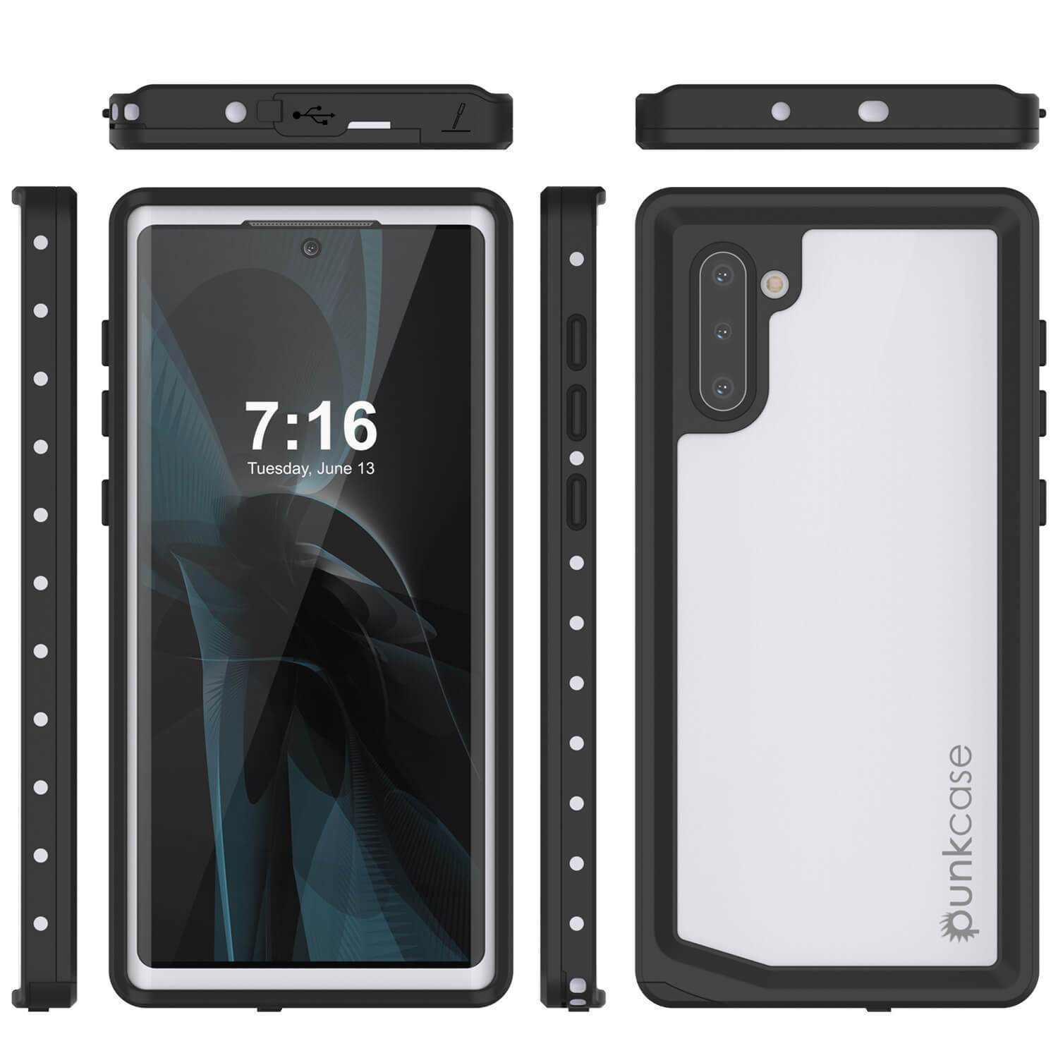 Capa à prova d'água Galaxy Note 10, Punkcase Studstar Branco Capa Fina de Armadura