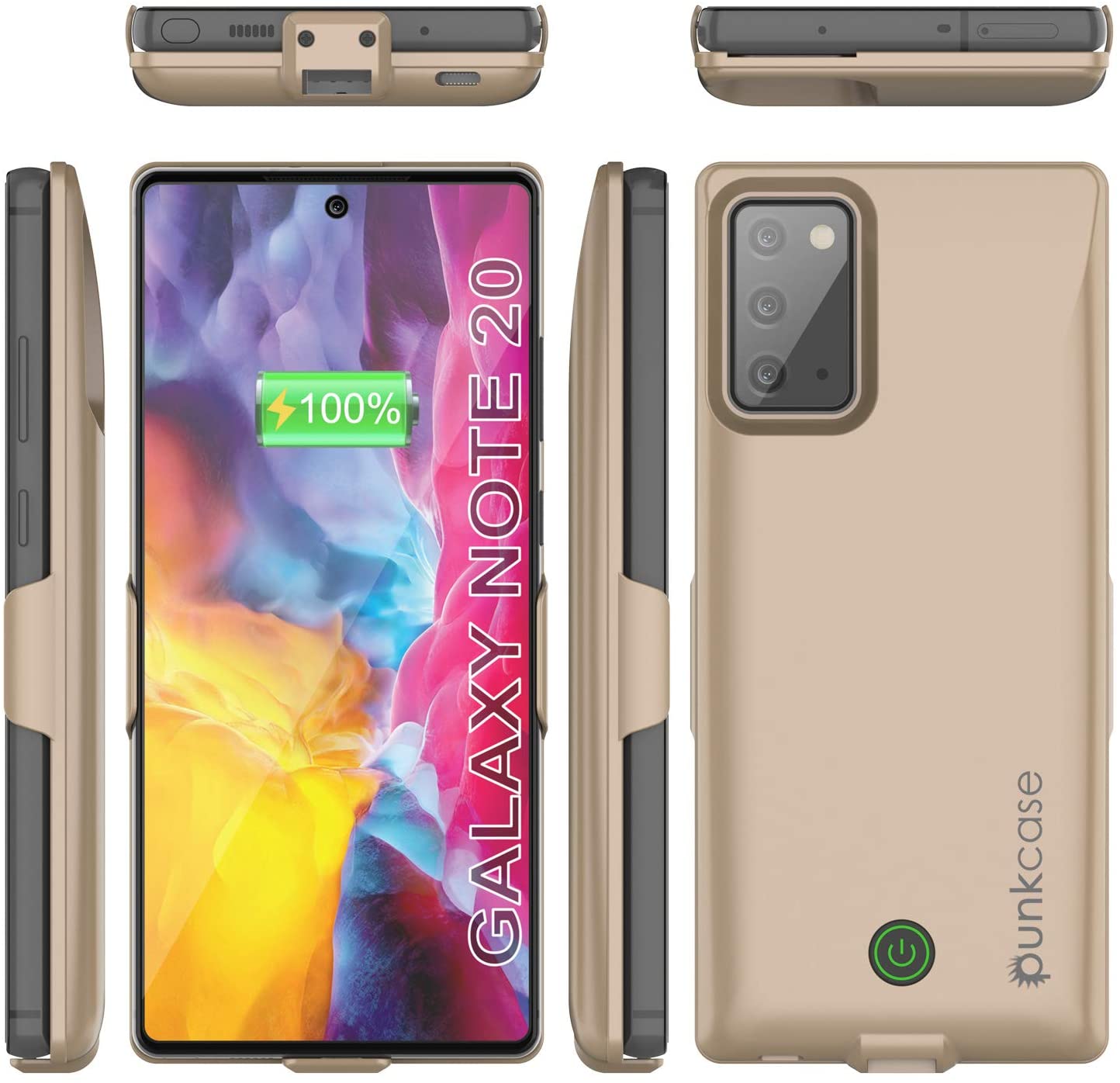 Carregador de bateria Galaxy Note 20 6000mAH PunkJuice 2.0 Capa Slim [Dourado]