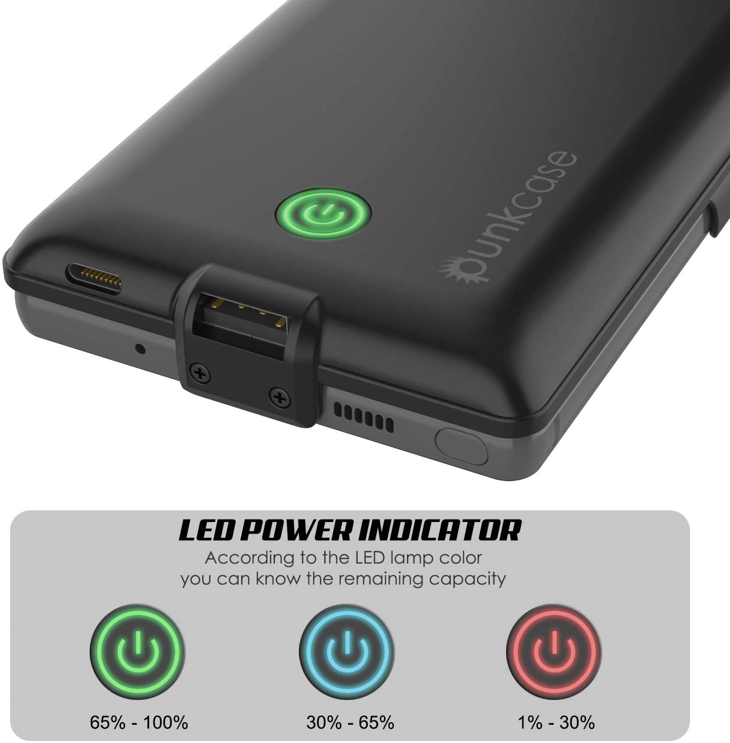 Carregador de bateria Galaxy Note 20 6000mAH PunkJuice 2.0 Capa Slim [Preto]