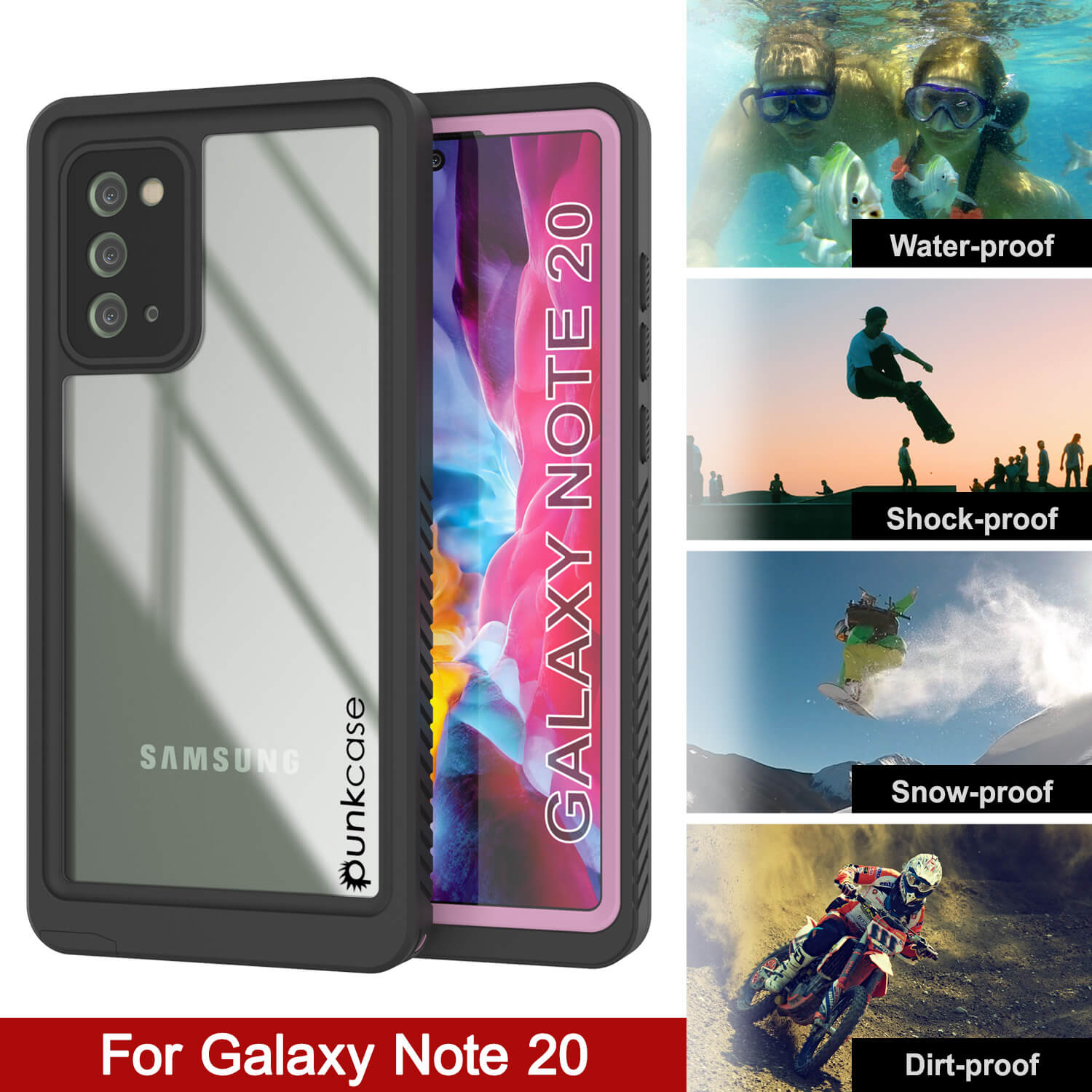 Capa Galaxy Note 20, Punkcase [Série Extrema] Capa Protetora com Protetor de Tela Embutido [Rosa]