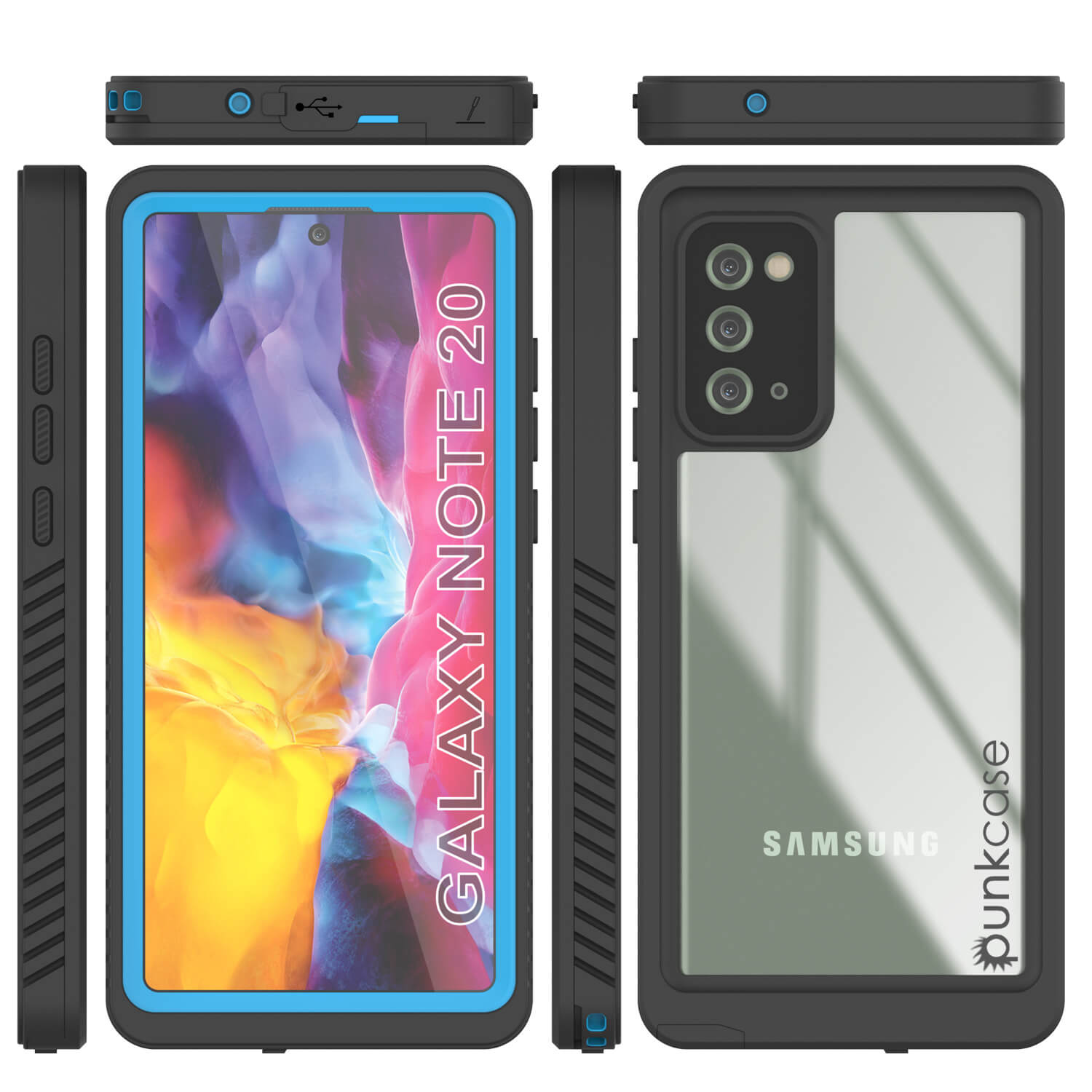 Capa Galaxy Note 20, Punkcase [Série Extrema] Capa de Armadura com Protetor de Tela Embutido [Azul Claro]