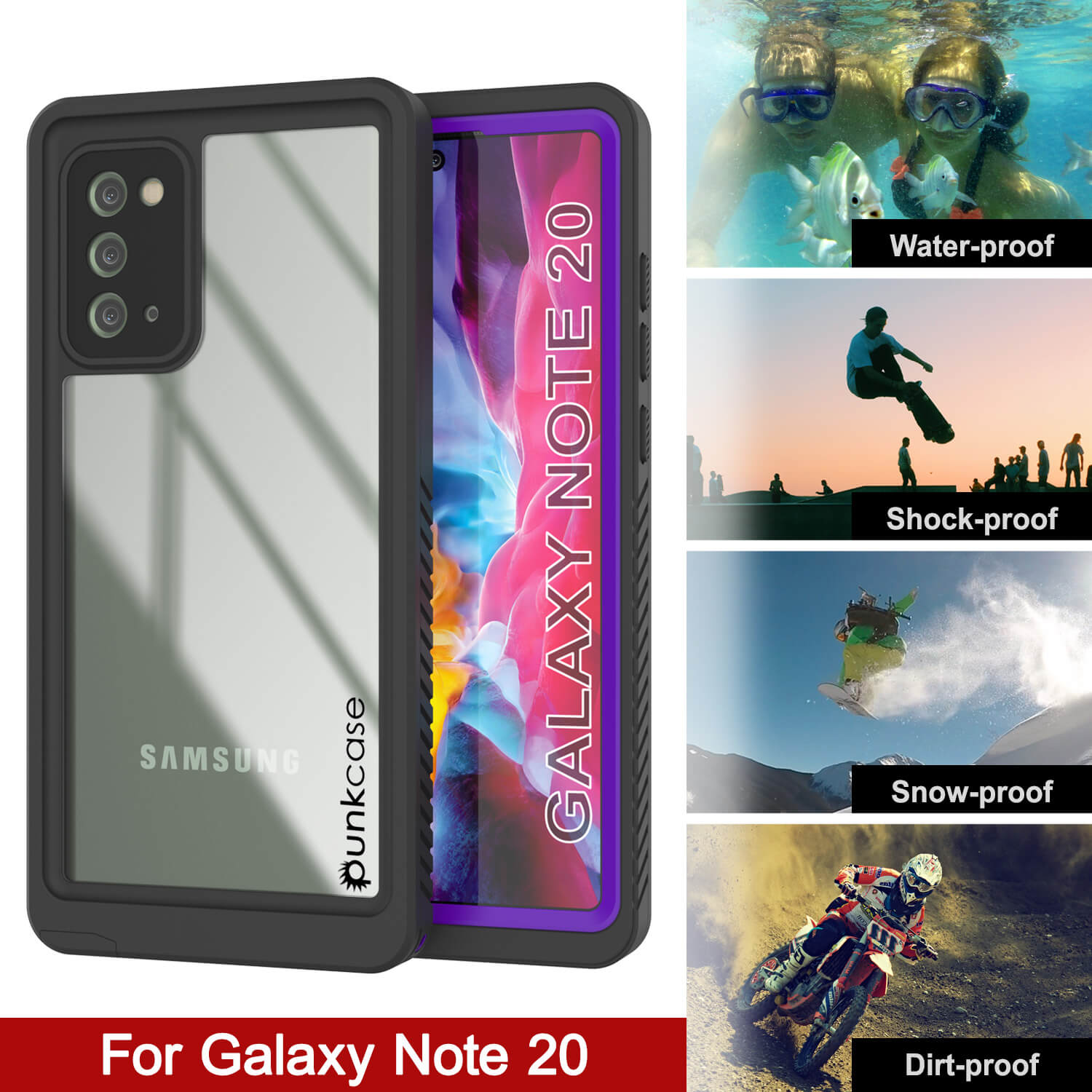 Capa Galaxy Note 20, Punkcase [Série Extrema] Capa de Armadura com Protetor de Tela Embutido [Roxo]