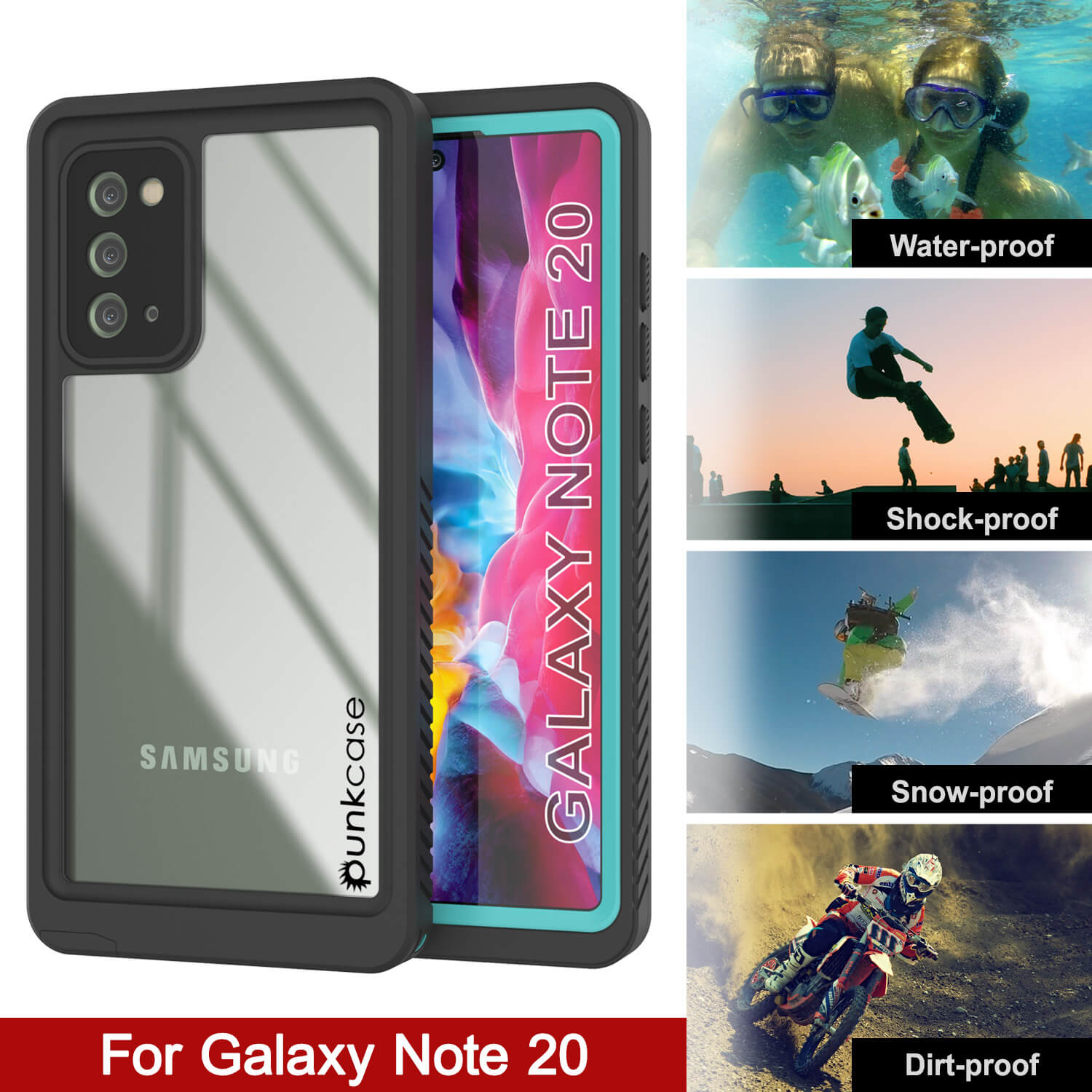 Capa Galaxy Note 20, Punkcase [Série Extrema] Capa de Armadura com Protetor de Tela Incorporado [Azul-Petróleo]