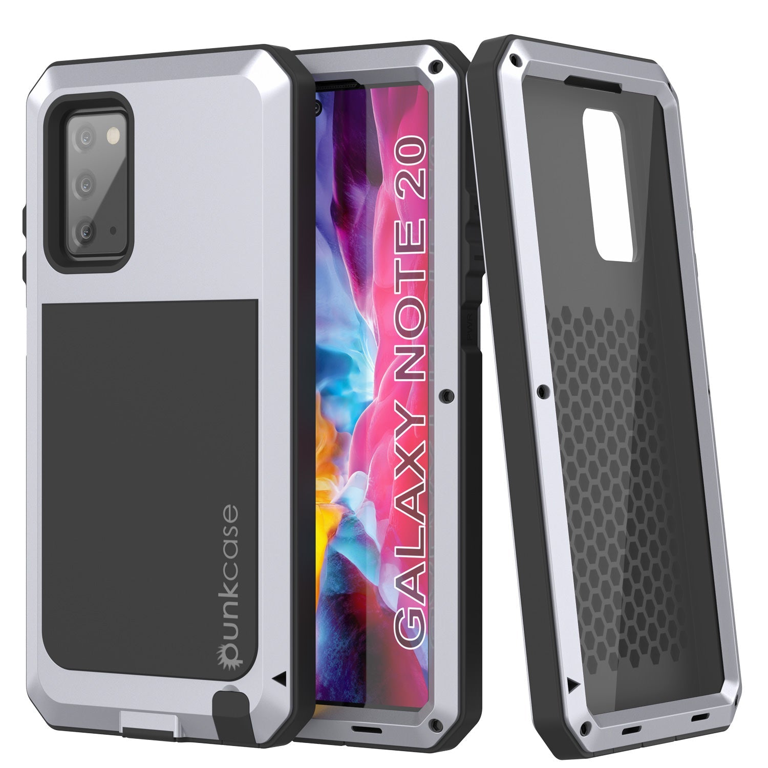 Capa Galaxy Note 20, PUNKcase Metálica Branca à Prova de Choque e Slim com Armadura de Metal [Branca]