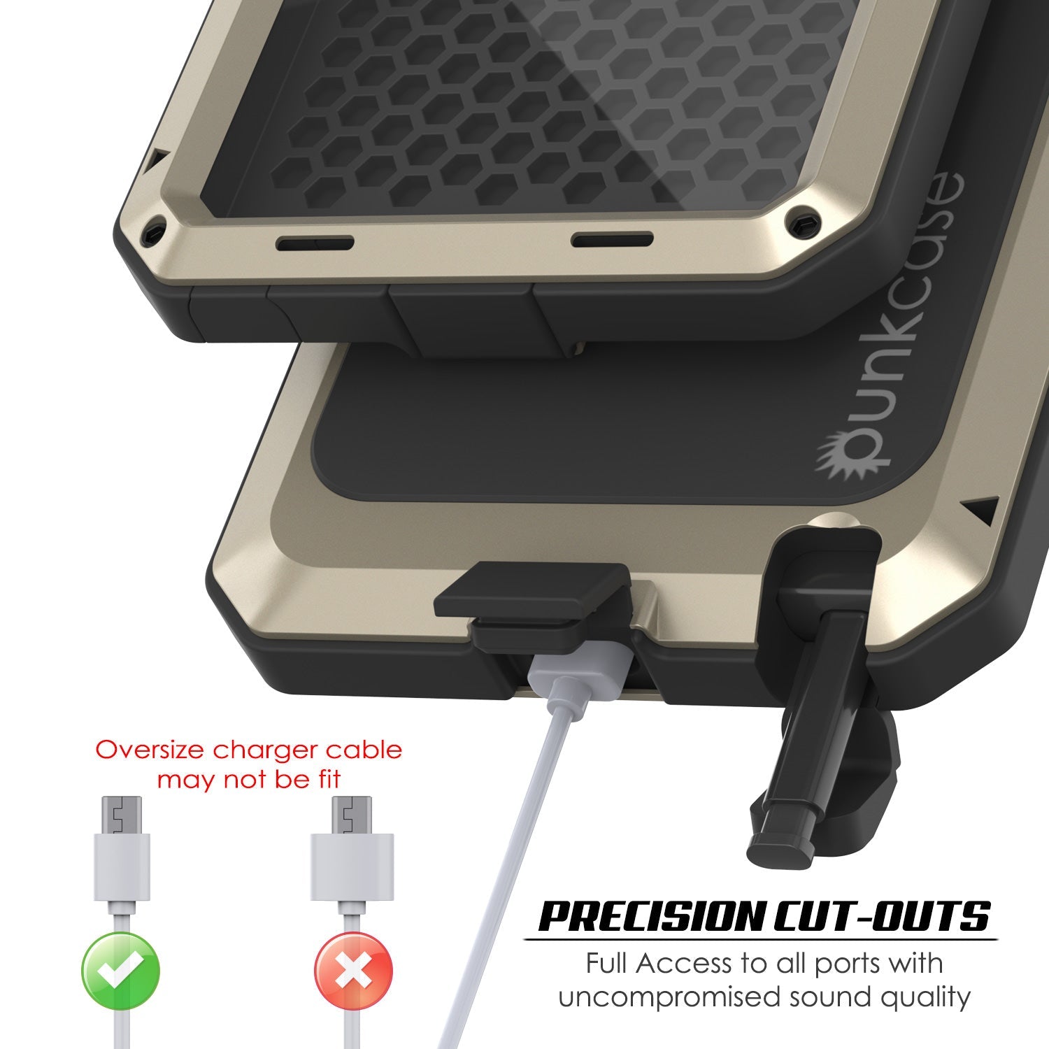 Capa Galaxy Note 20, Capa Metálica À Prova de Choque PUNKcase Slim Metal Armor [Ouro]