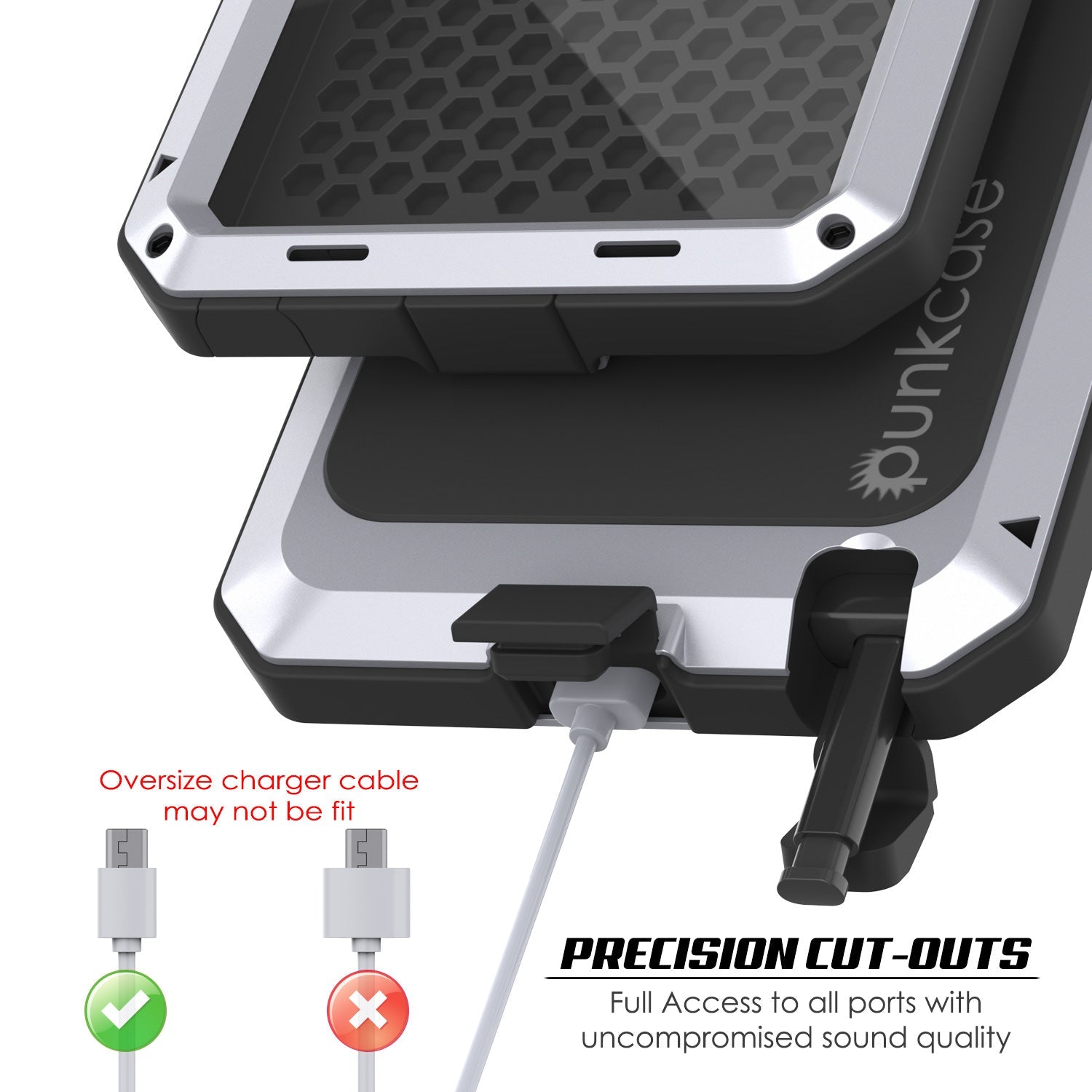 Capa Galaxy Note 20, PUNKcase Metálica Branca à Prova de Choque e Slim com Armadura de Metal [Branca]