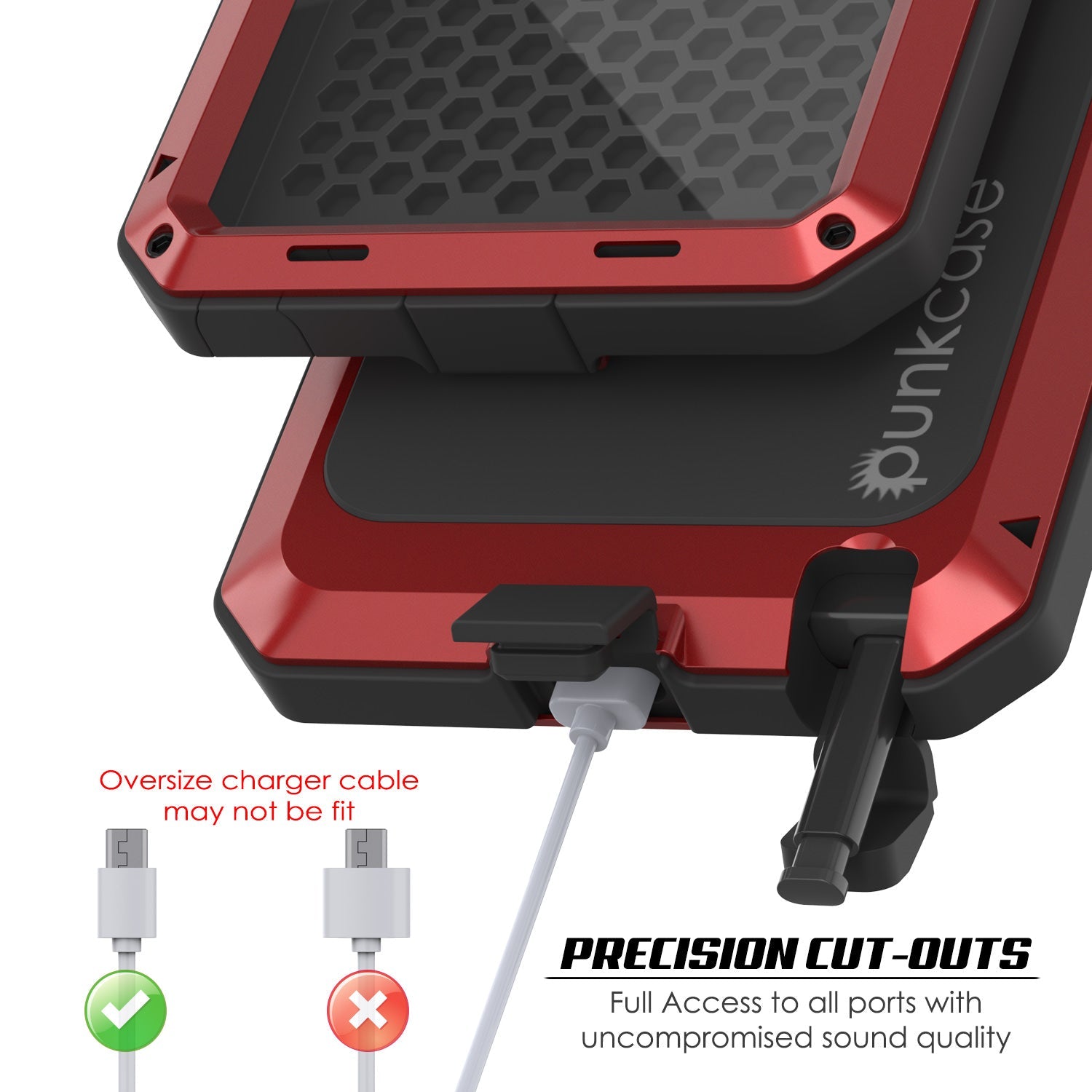 Capa Galaxy Note 20, Capa PUNKcase Metálica Vermelha à Prova de Choque Slim Metal Armor [Vermelha]