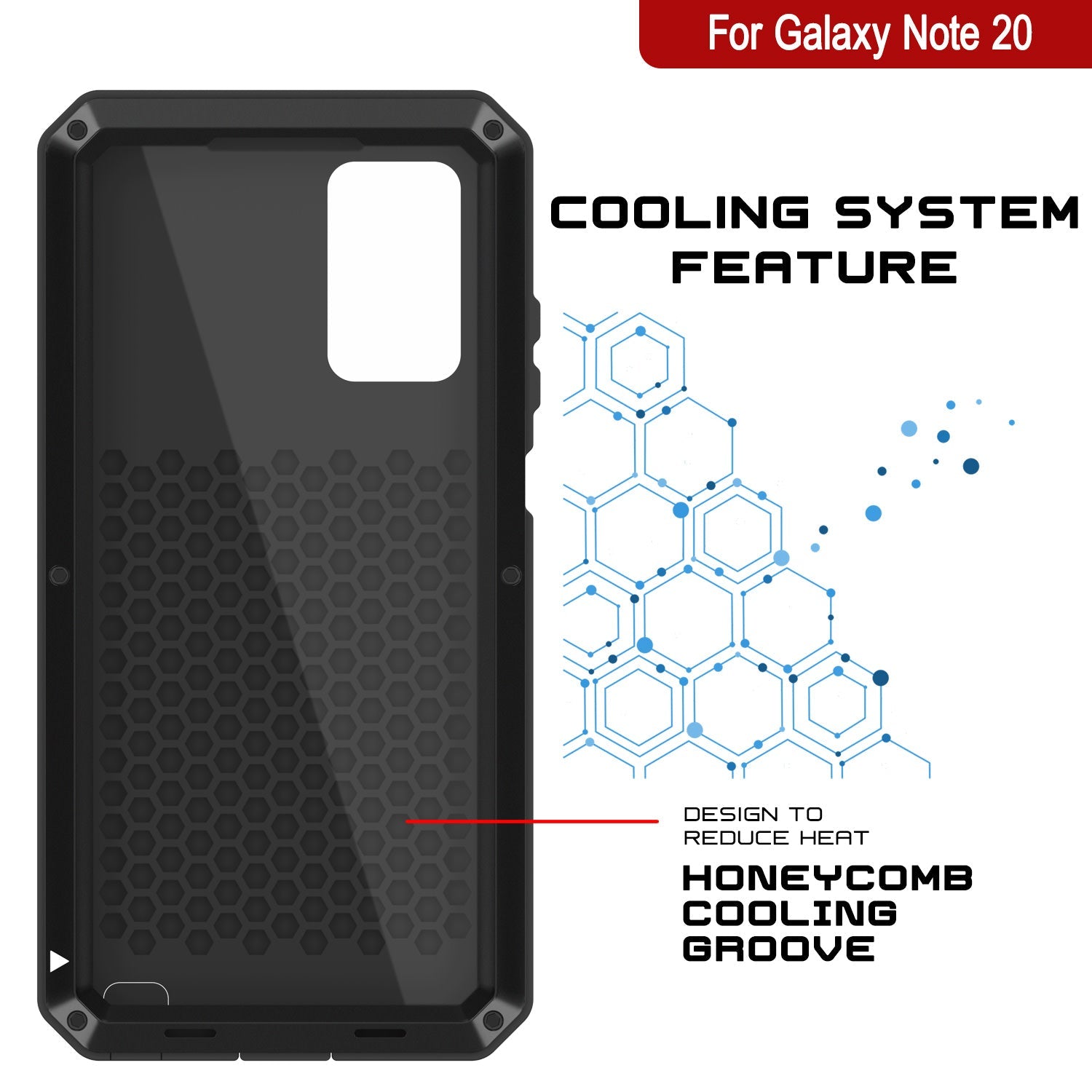 Capa Galaxy Note 20, PUNKcase Metálica Preta à Prova de Choque Slim Metal Armor [Preto]