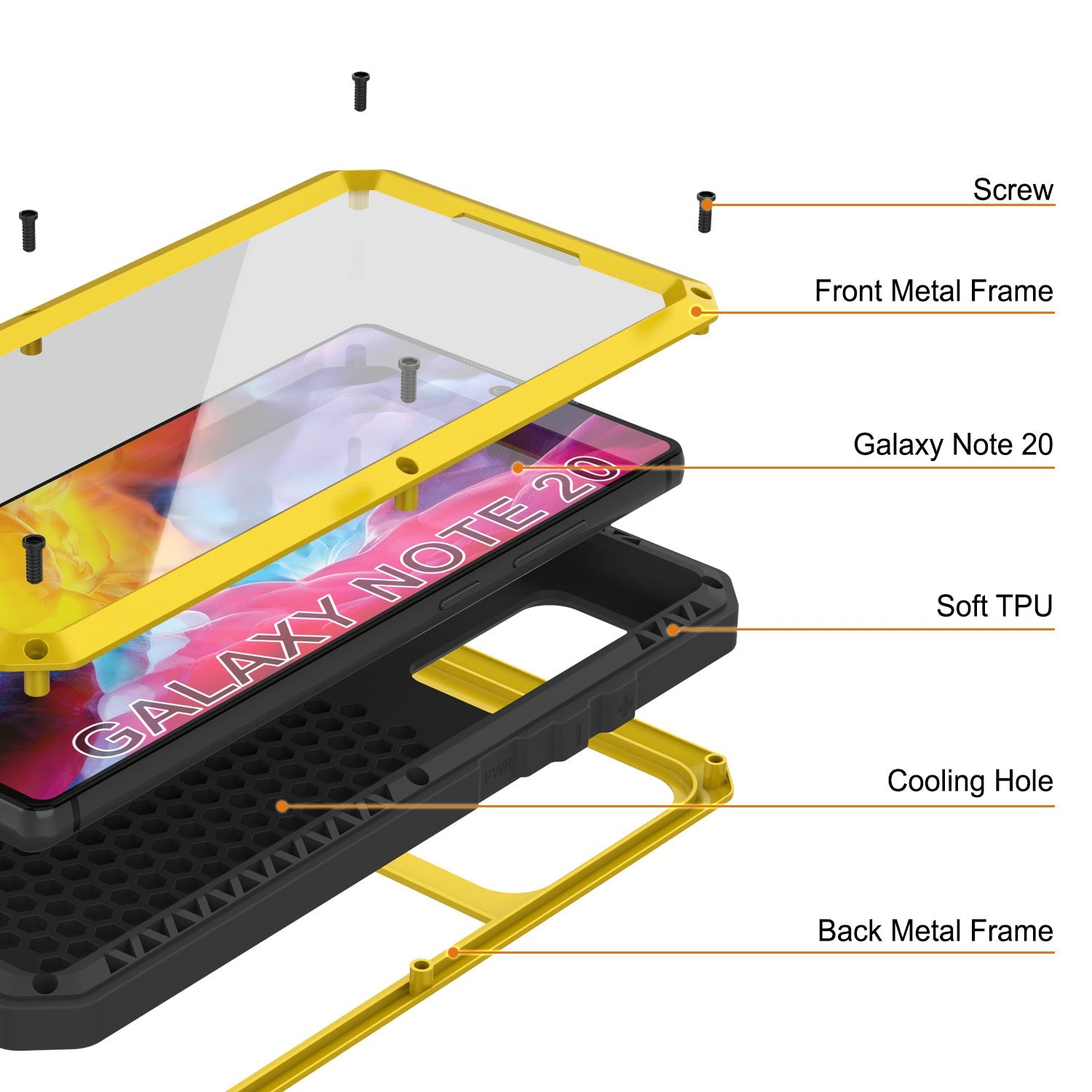 Capa Galaxy Note 20, Capa Metálica Neon à Prova de Choque Slim Metal Armor PUNKcase [Neon]