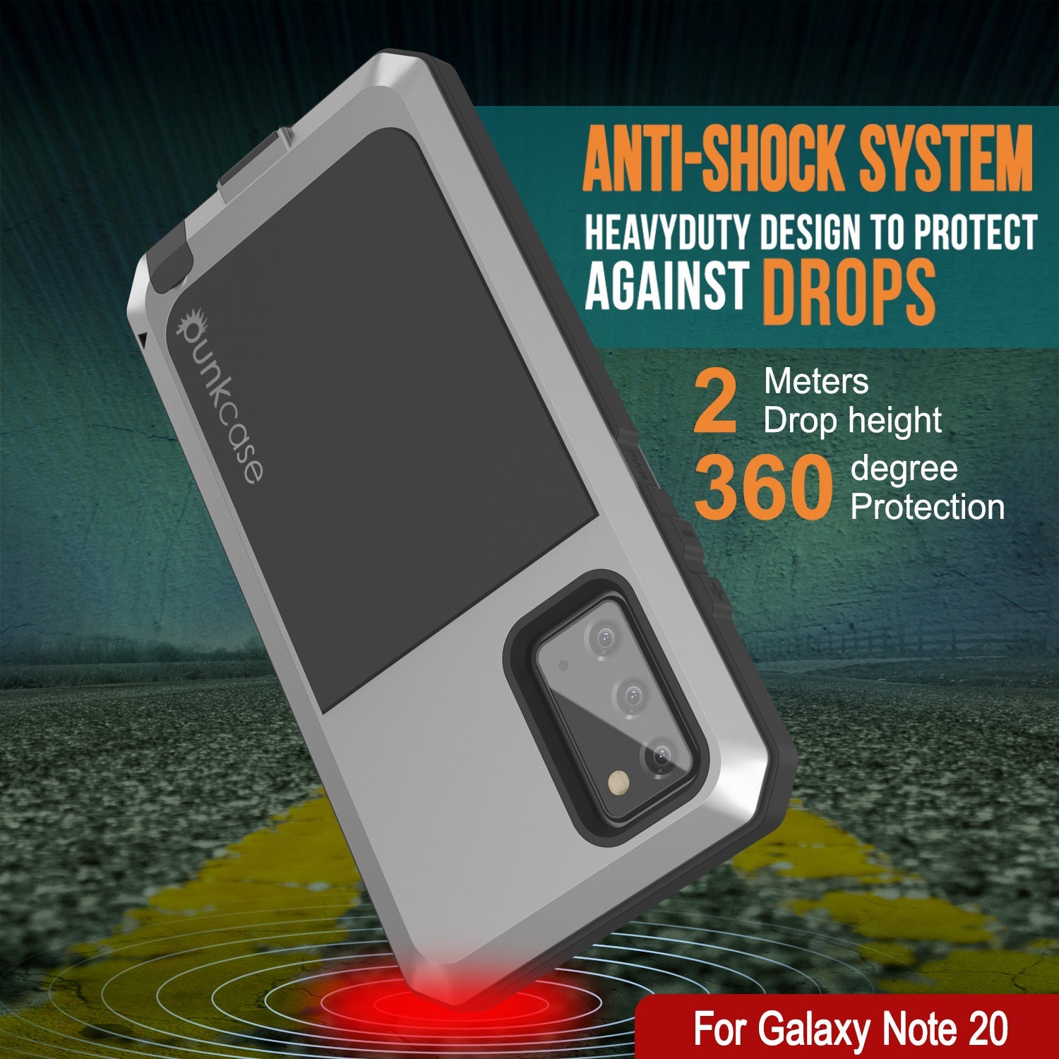 Capa Galaxy Note 20, Capa de Armadura Metálica Slim à Prova de Choque PUNKcase Prateada [Prata]