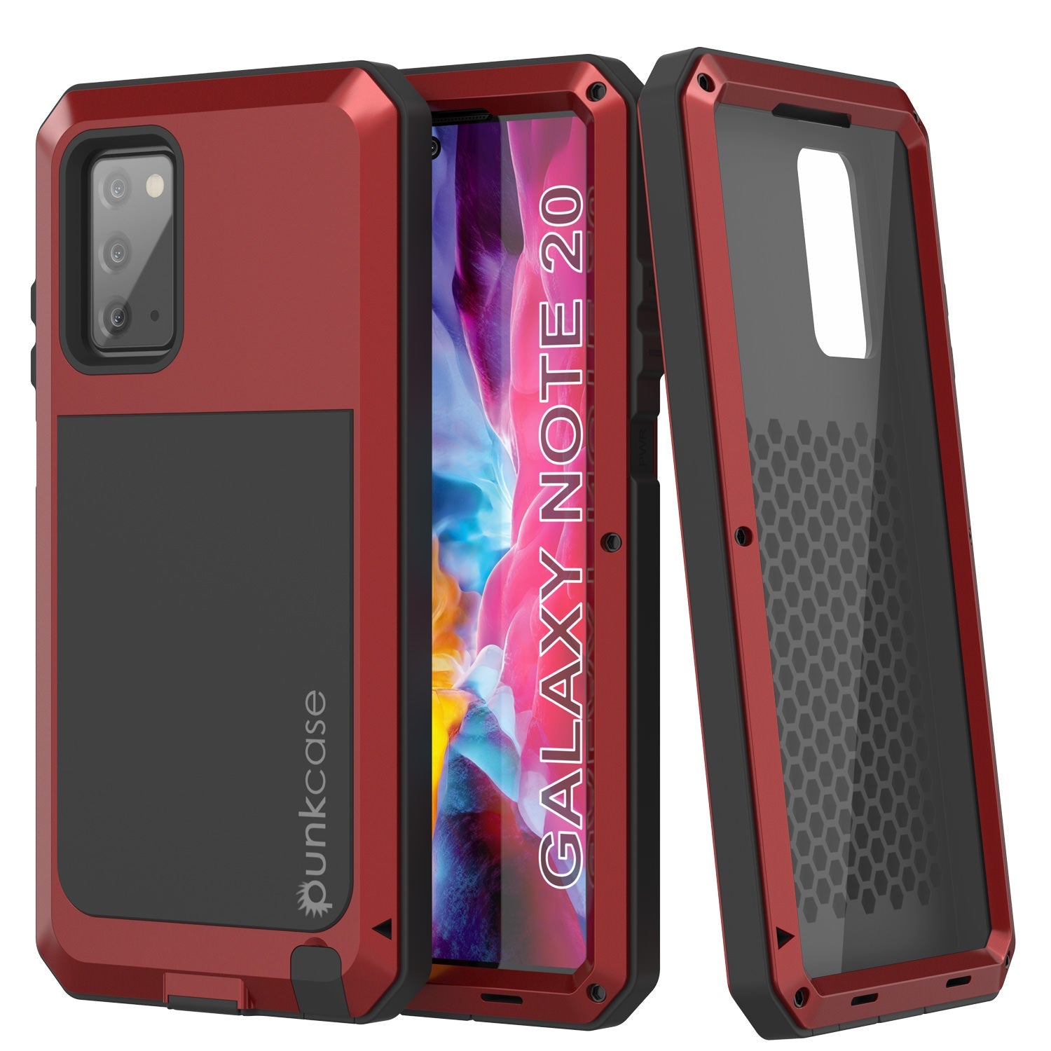 Capa Galaxy Note 20, Capa PUNKcase Metálica Vermelha à Prova de Choque Slim Metal Armor [Vermelha]