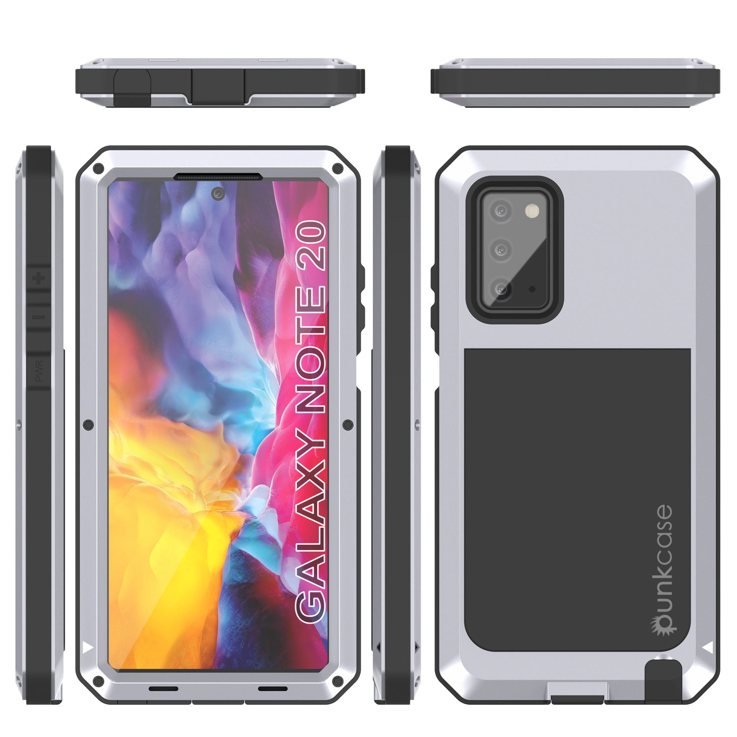 Capa Galaxy Note 20, PUNKcase Metálica Branca à Prova de Choque e Slim com Armadura de Metal [Branca]
