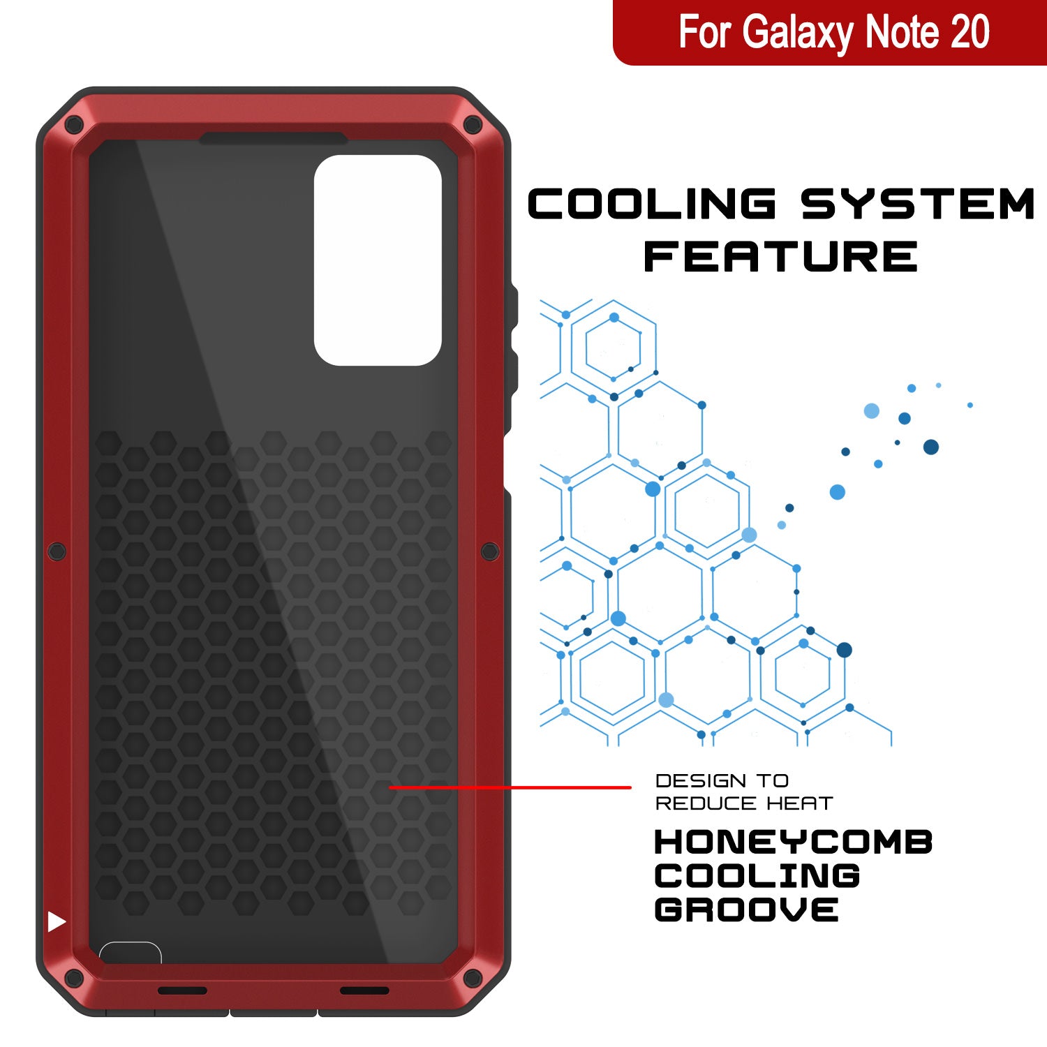 Capa Galaxy Note 20, Capa PUNKcase Metálica Vermelha à Prova de Choque Slim Metal Armor [Vermelha]