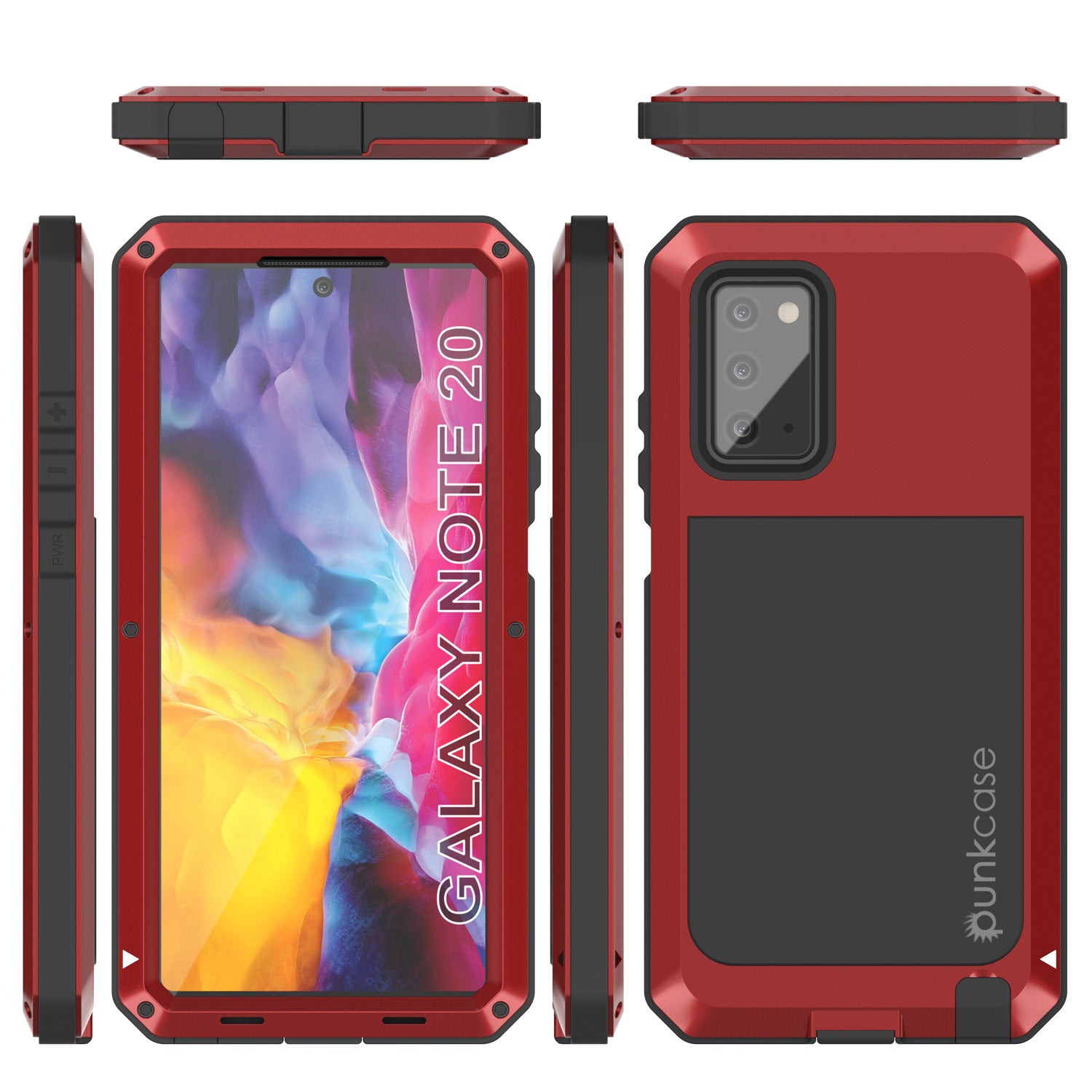 Capa Galaxy Note 20, Capa PUNKcase Metálica Vermelha à Prova de Choque Slim Metal Armor [Vermelha]