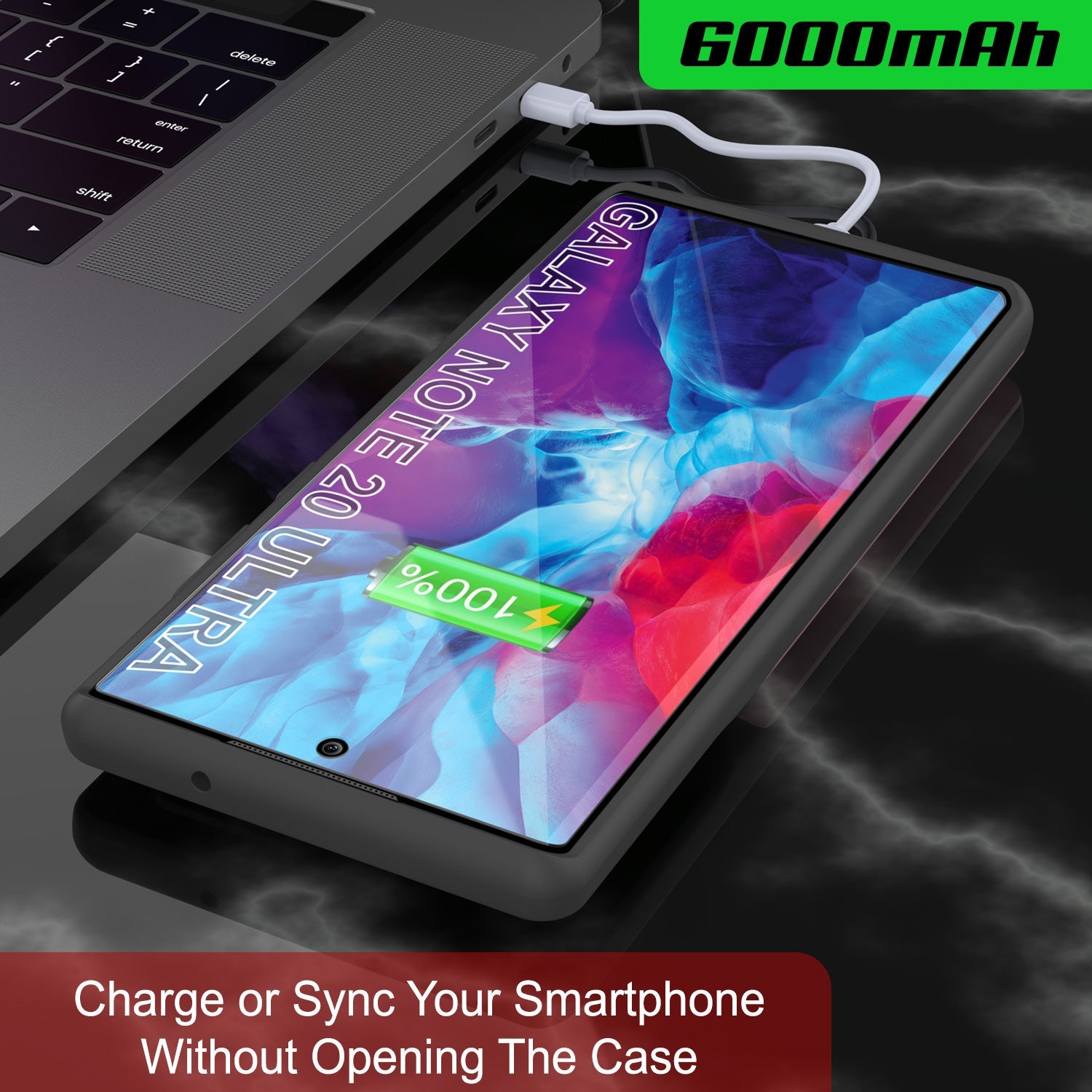 Carregador de Bateria Slim para Galaxy Note 20 Ultra 6000mAH [Vermelho]