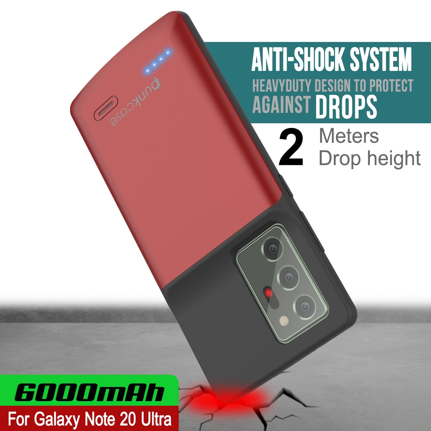 Carregador de Bateria Slim para Galaxy Note 20 Ultra 6000mAH [Vermelho]