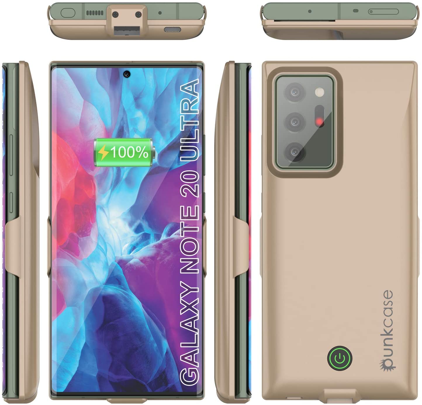 Carregador de bateria Galaxy Note 20 Ultra 6000mAH PunkJuice 2.0 Slim Case [Ouro]