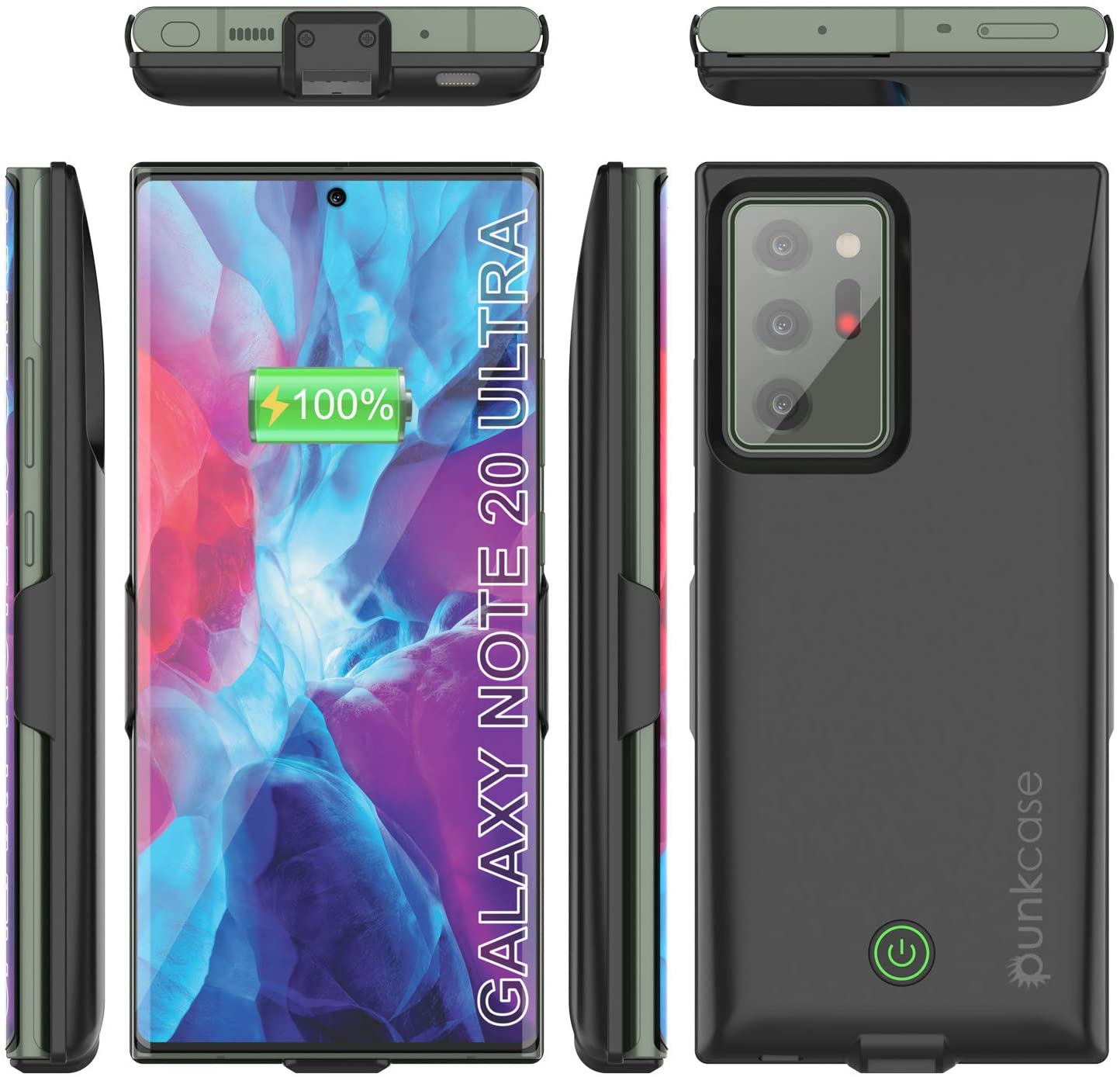 Carregador de bateria Galaxy Note 20 Ultra 6000mAH PunkJuice 2.0 Capa Slim [Preto]